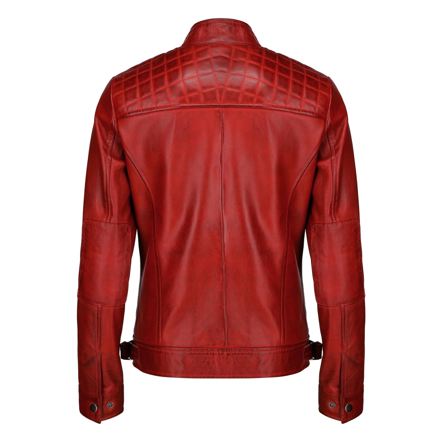 Café Racer Leather Jacket Women - Zip Up Moto Biker Style Casual Fashion Real Lambskin Women's Leather Jacket