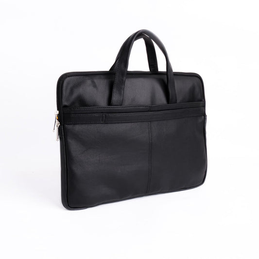 The Founder Ultra Slim Leather Laptop Bag-Black
