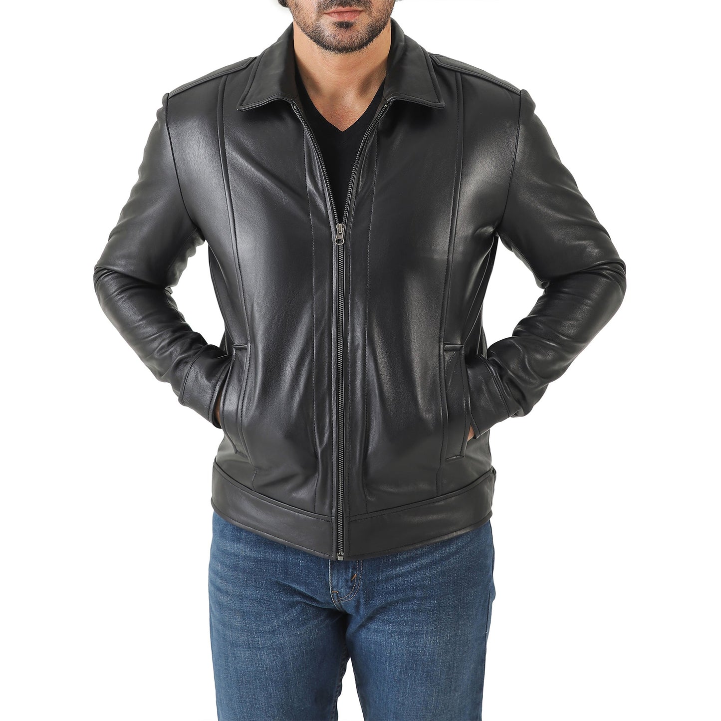Jild Men's Classic Leather Jacket