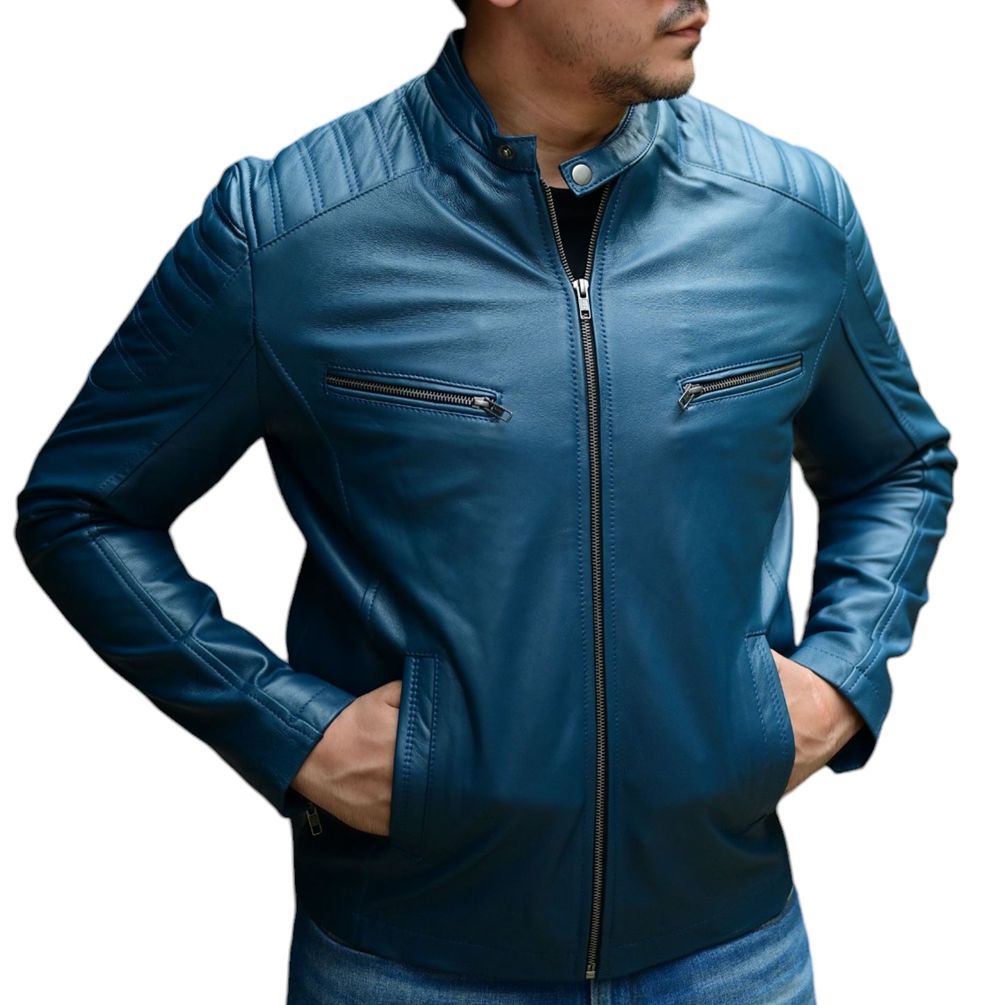 Jild Biker Style Cafe Racer Vintage Look Motorcycle Jacket