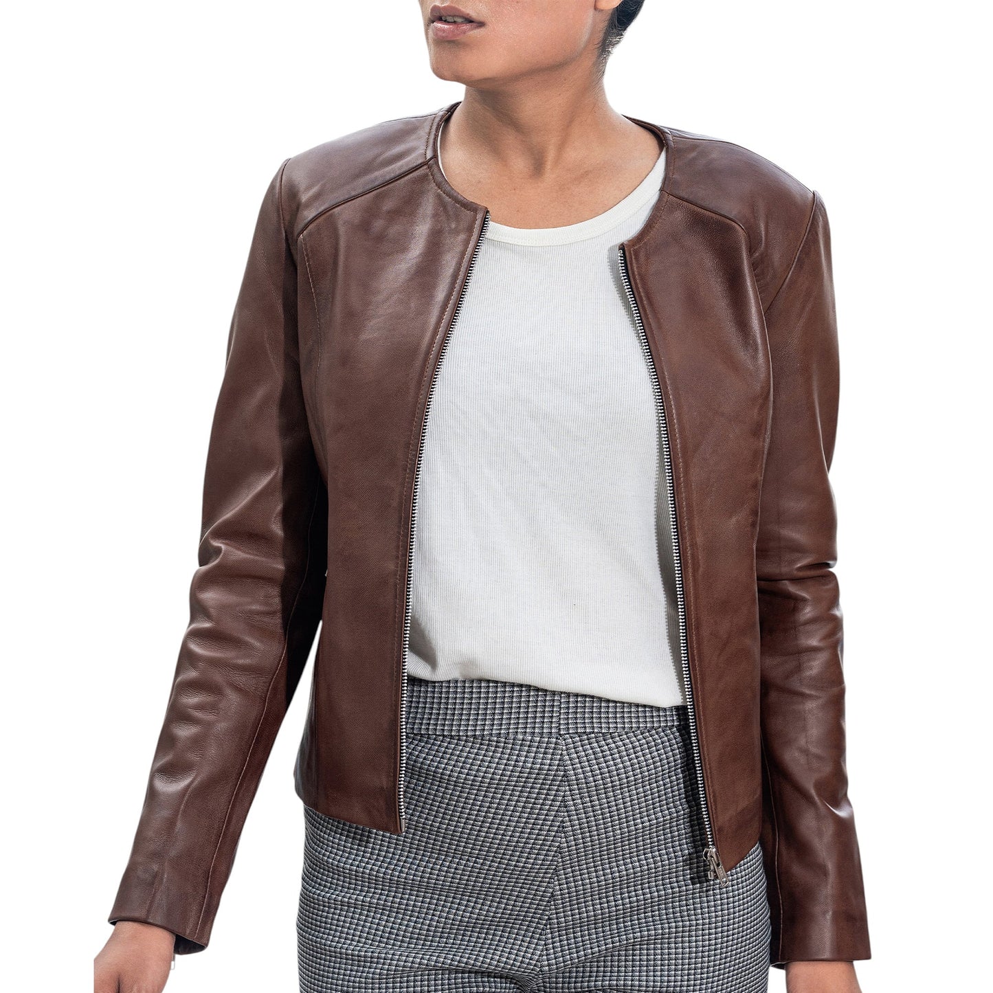 Womens Basic Everyday Leather Jacket