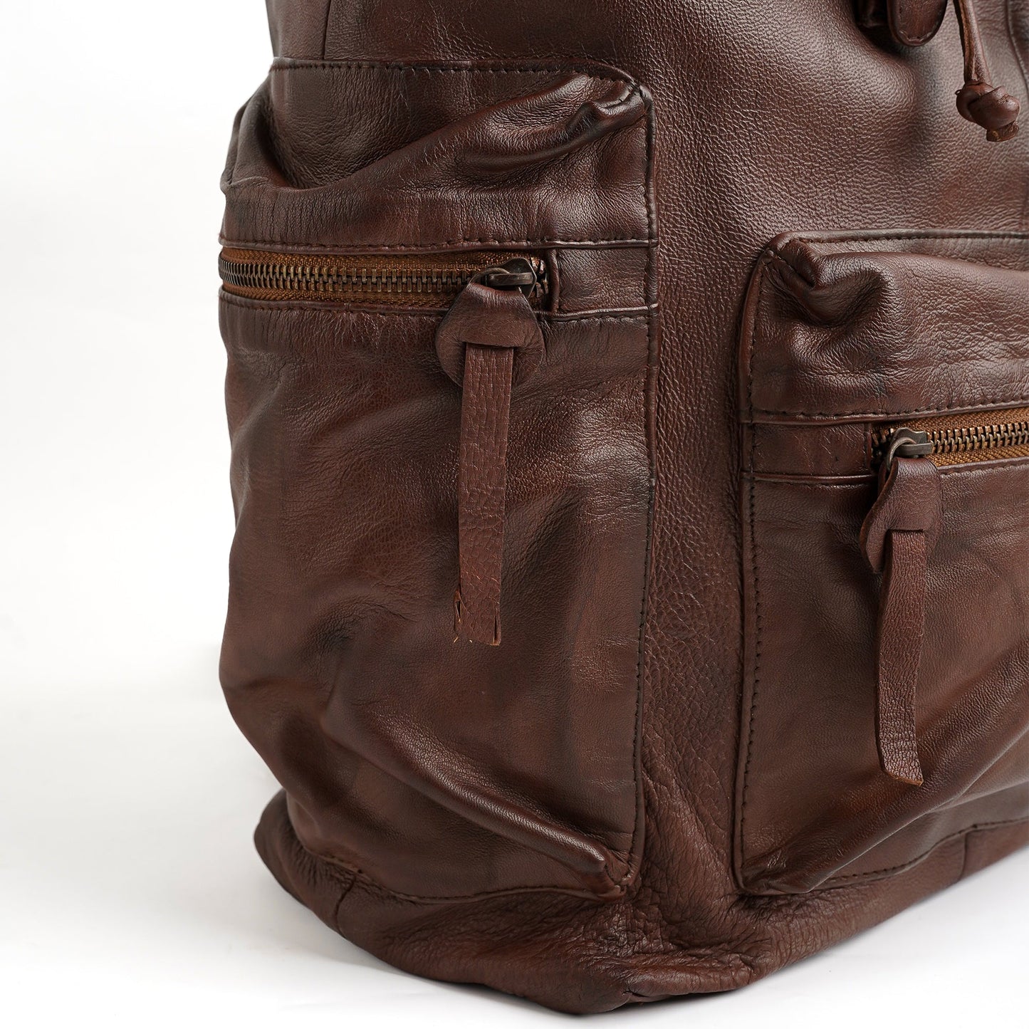 Leather Backpack Travel Laptop Office Bag - Tan