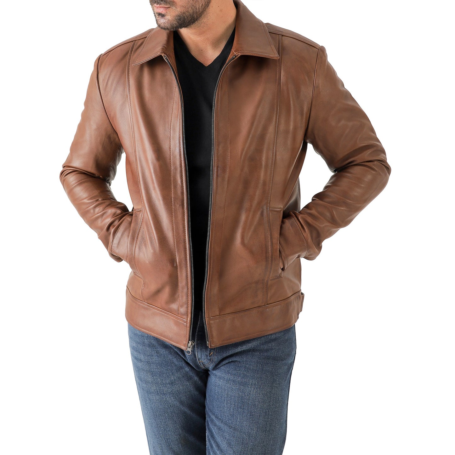 Jild Men's Classic Leather Jacket