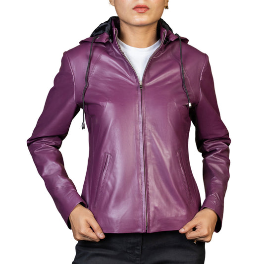 plain purple leather for womens 