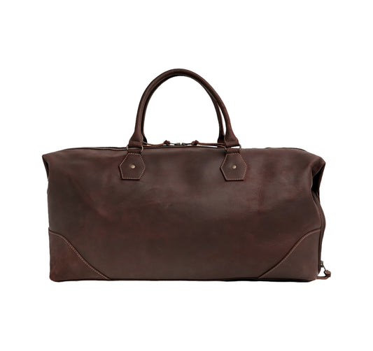 The Weekender Travel Leather Duffle Bag-Midnight Brown