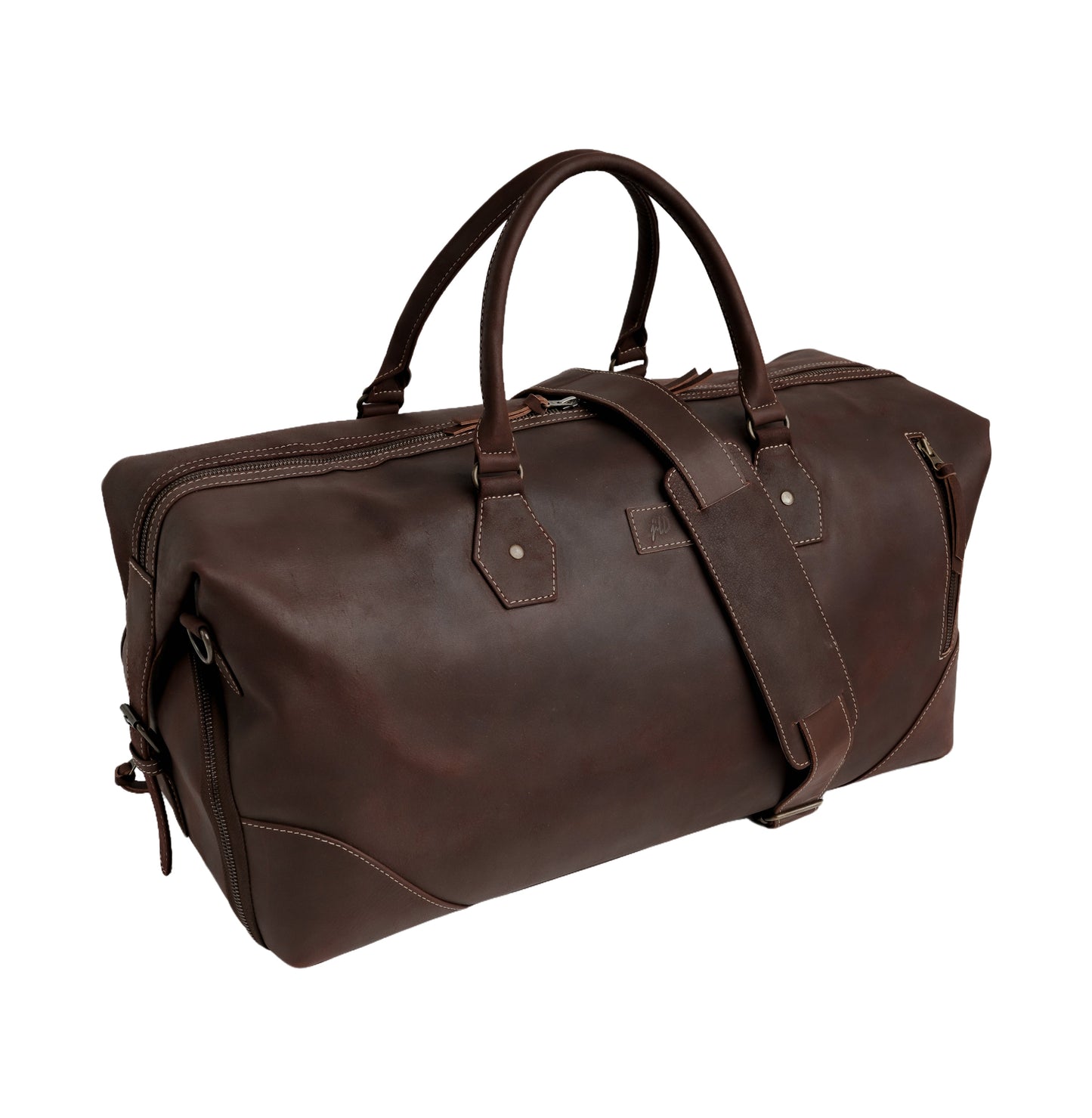 The Weekender Travel Leather Duffle Bag-Midnight Brown