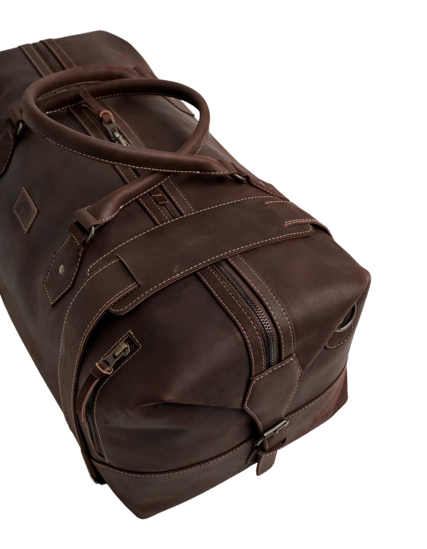 The Weekender Travel Leather Duffle Bag-Midnight Brown