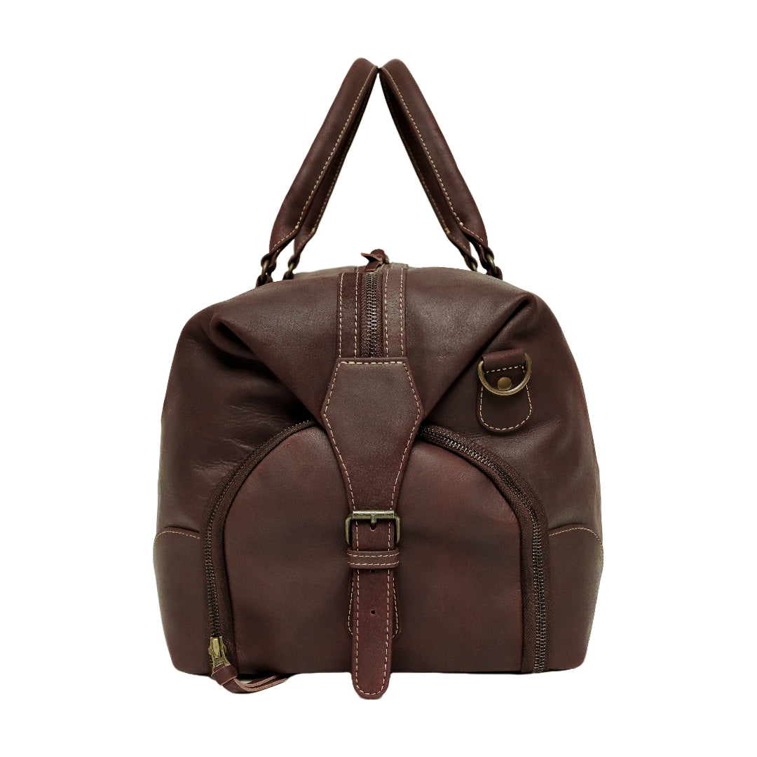 The Weekender Travel Leather Duffle Bag-Midnight Brown