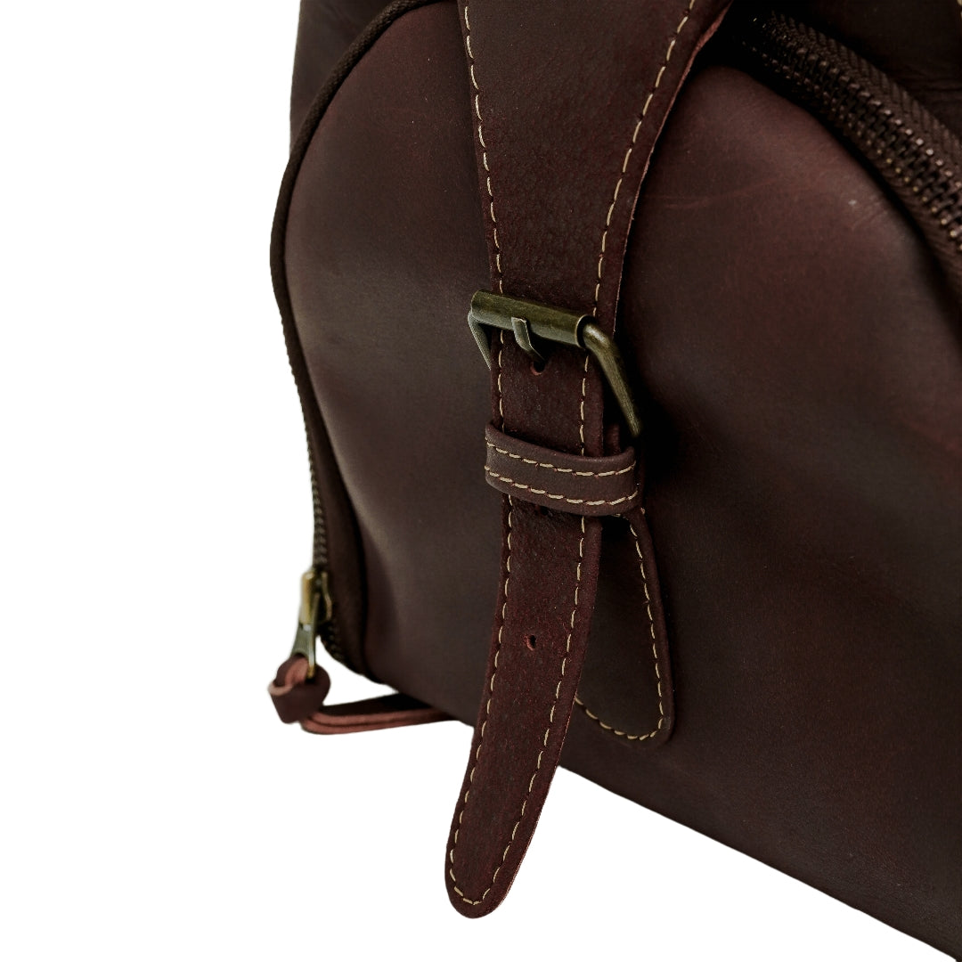 The Weekender Travel Leather Duffle Bag-Midnight Brown