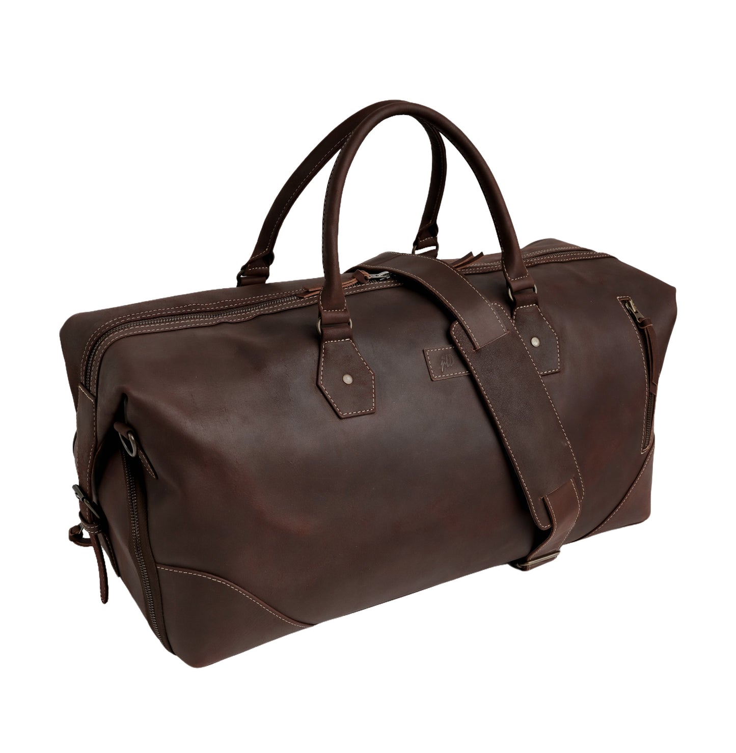 The Weekender Travel Leather Duffle Bag-Midnight Brown