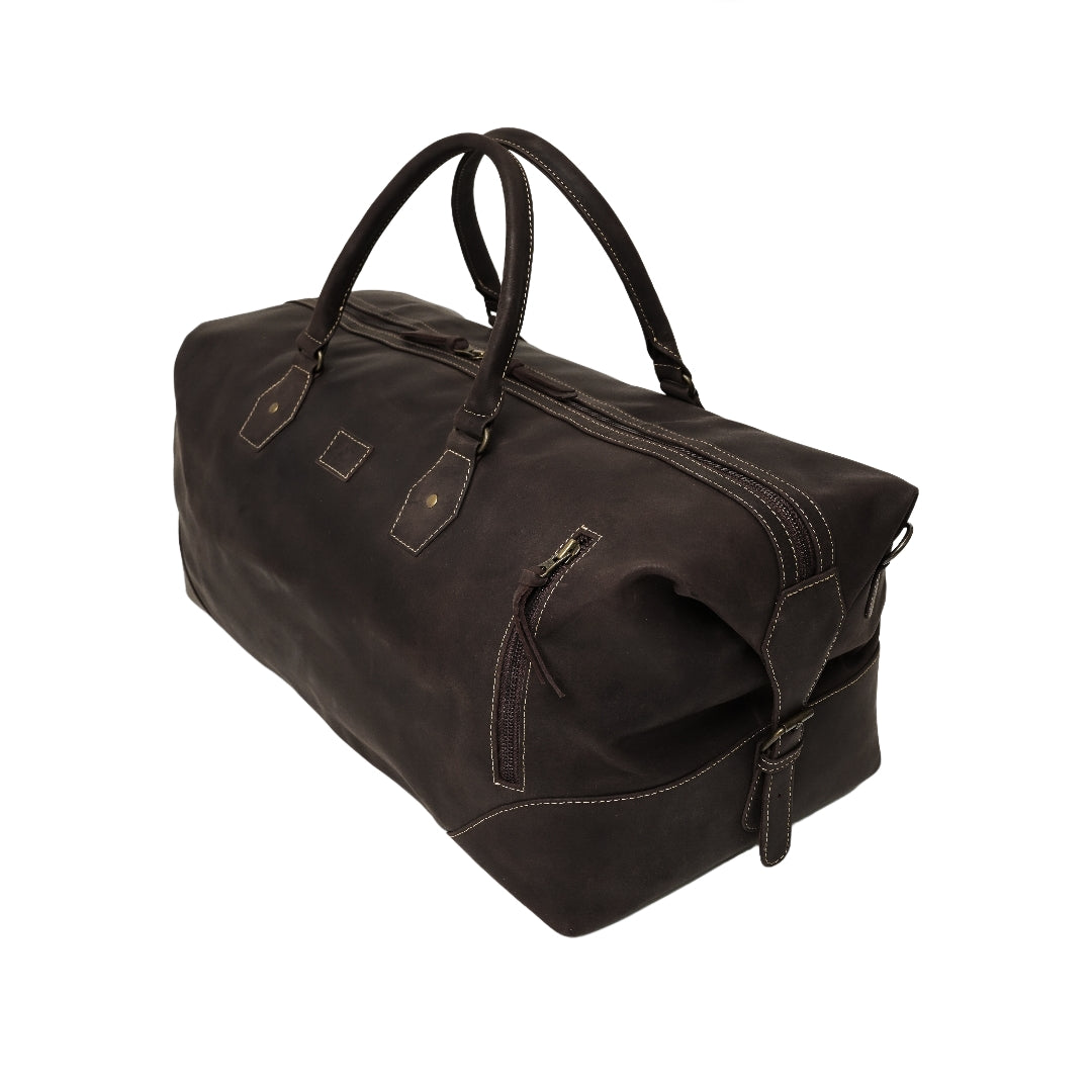 The Weekender Travel Leather Duffle Bag-Dark Brown