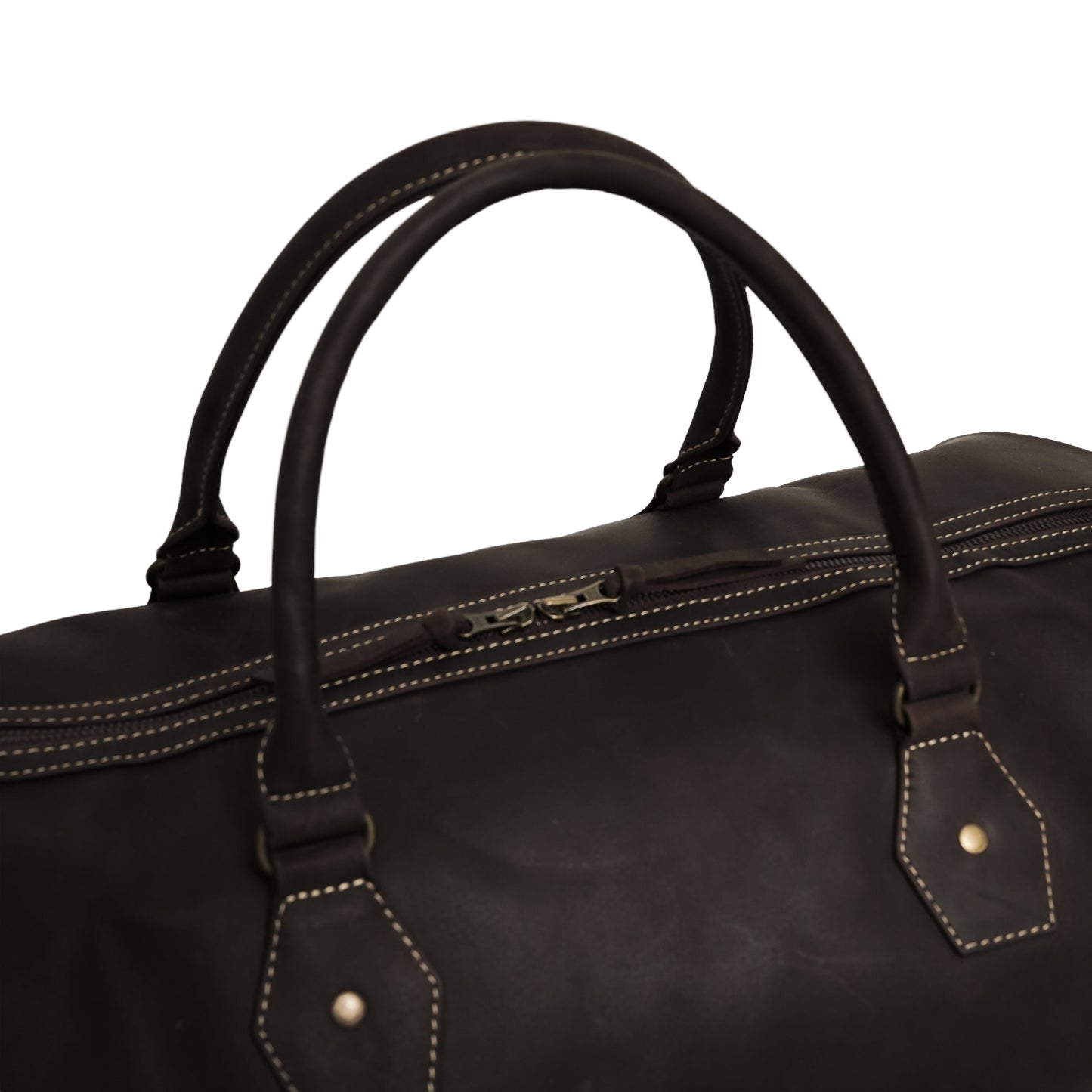The Weekender Travel Leather Duffle Bag-Dark Brown