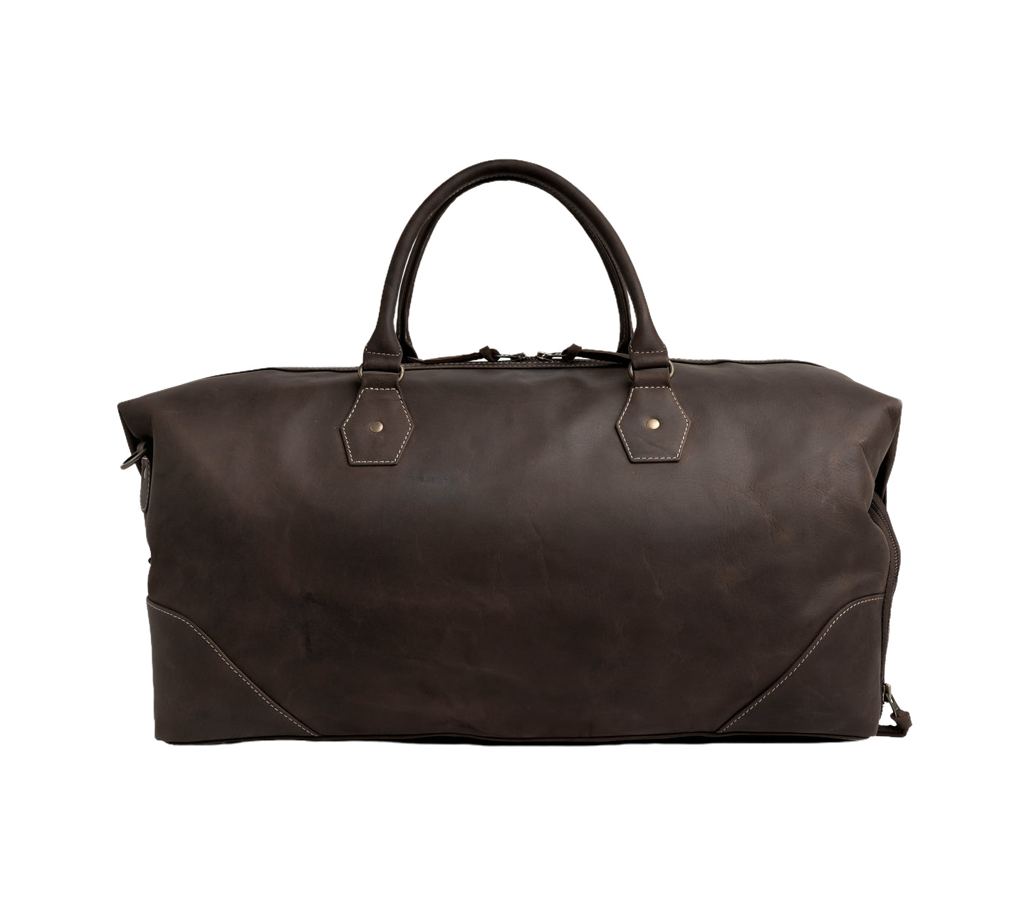 The Weekender Travel Leather Duffle Bag-Dark Brown