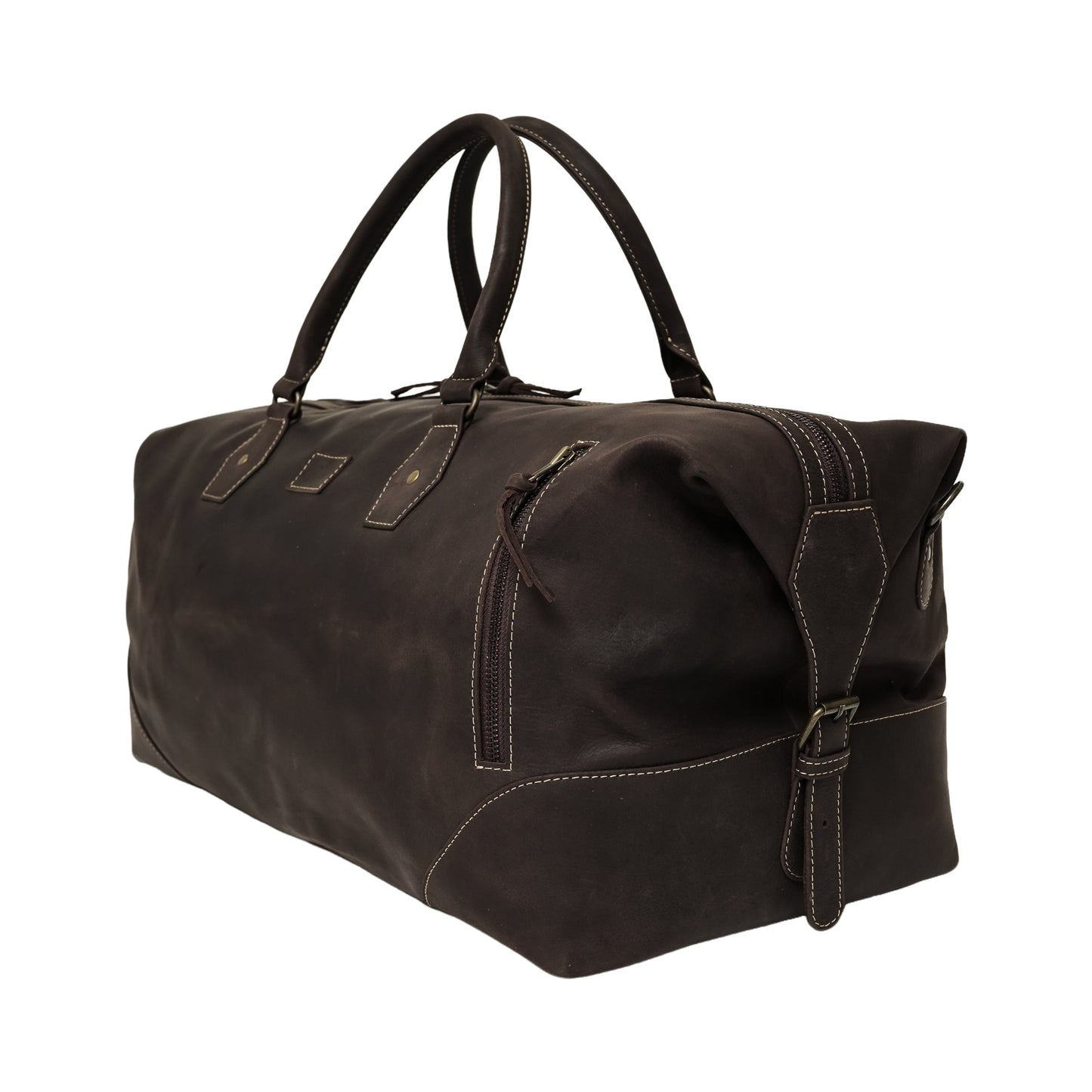 The Weekender Travel Leather Duffle Bag-Dark Brown