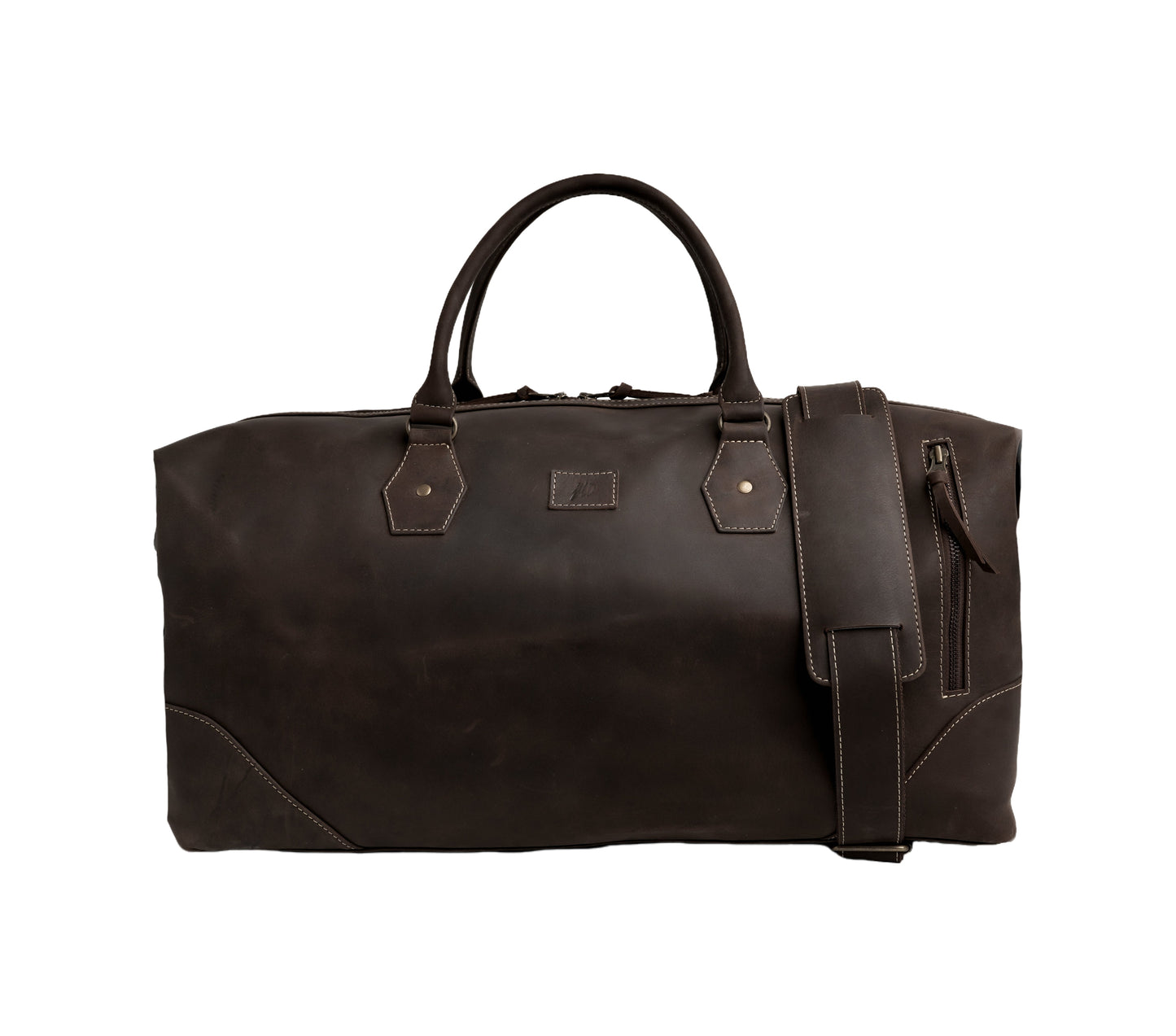 The Weekender Travel Leather Duffle Bag-Dark Brown