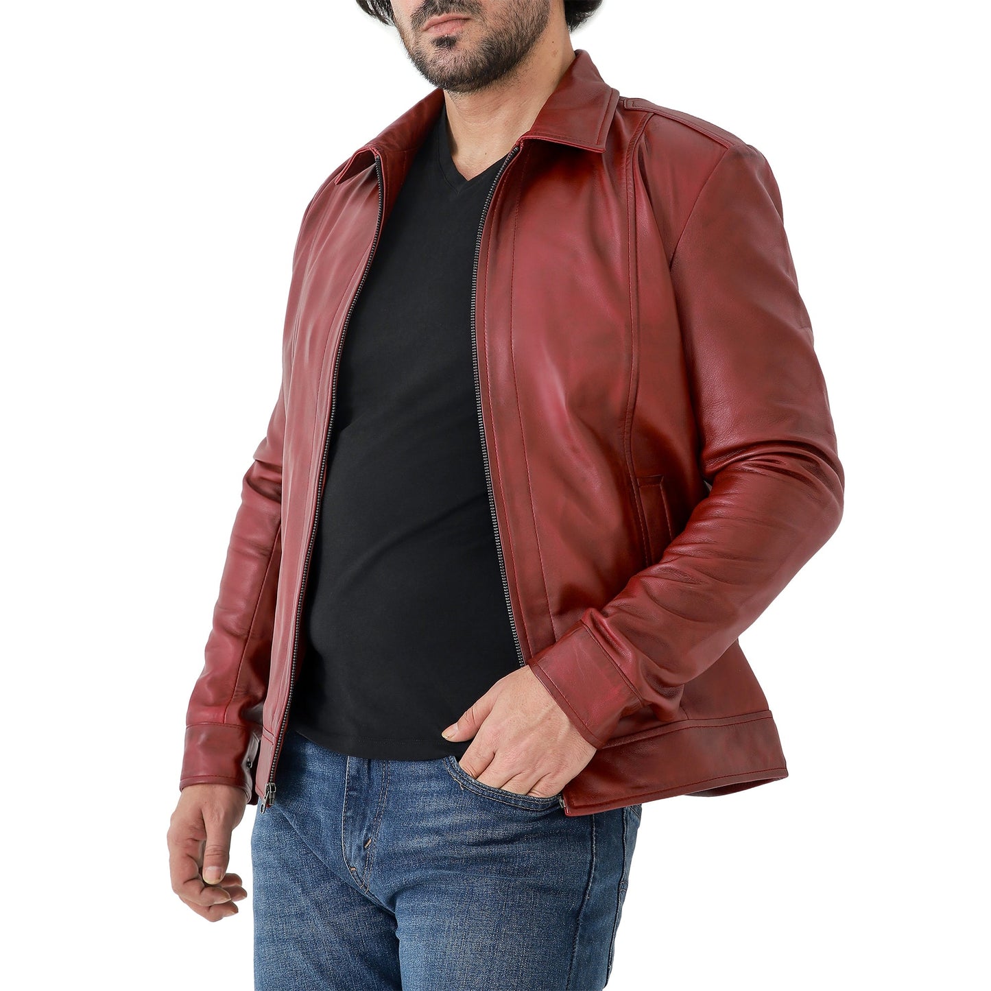 Jild Men's Classic Leather Jacket