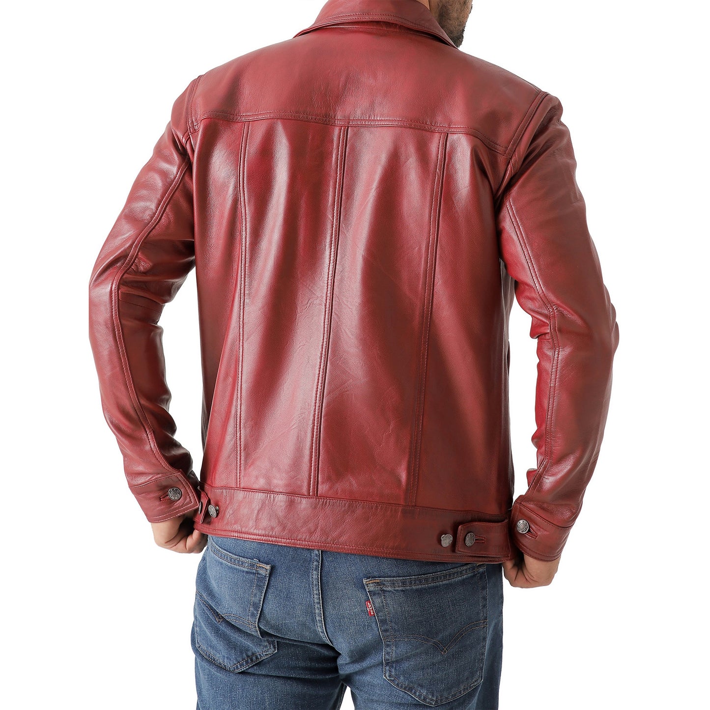 Men’s Leather Trucker Jacket