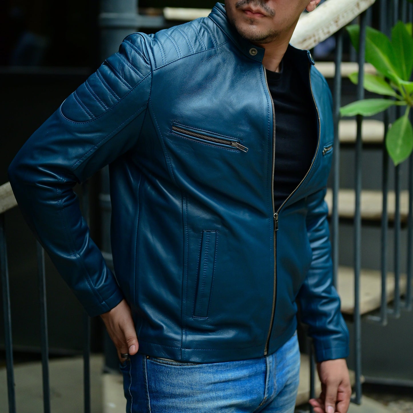 Jild Biker Style Cafe Racer Vintage Look Motorcycle Jacket