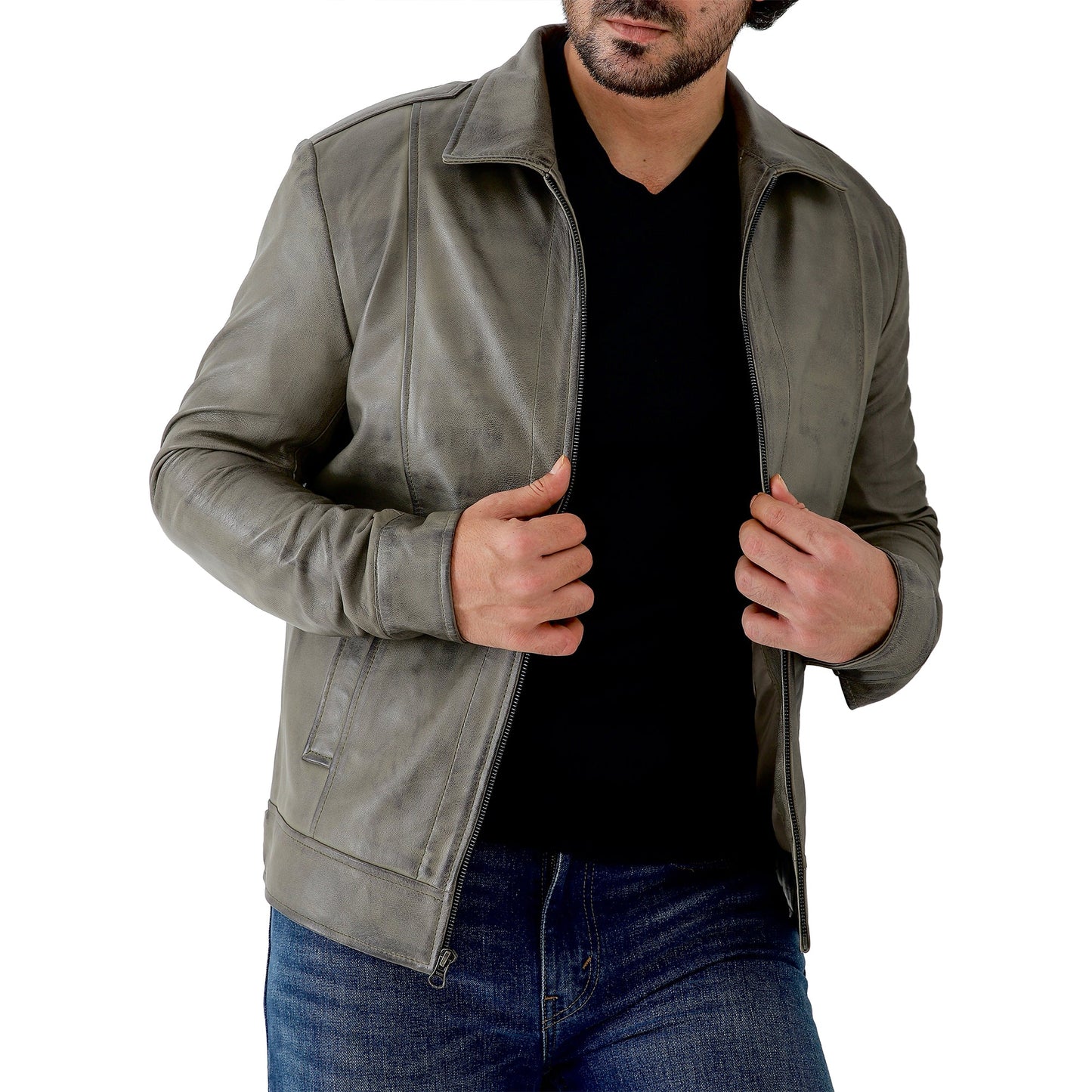 Jild Men's Classic Leather Jacket