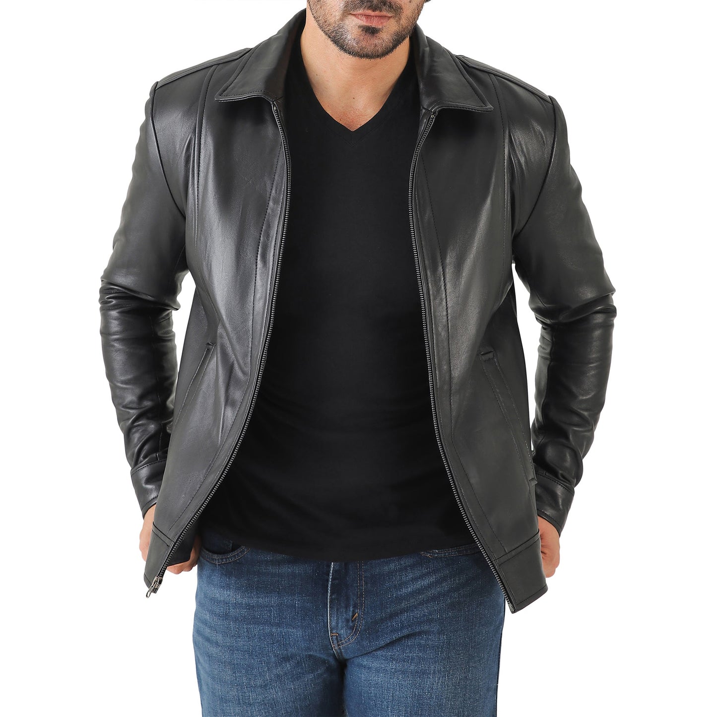 Jild Men's Classic Leather Jacket