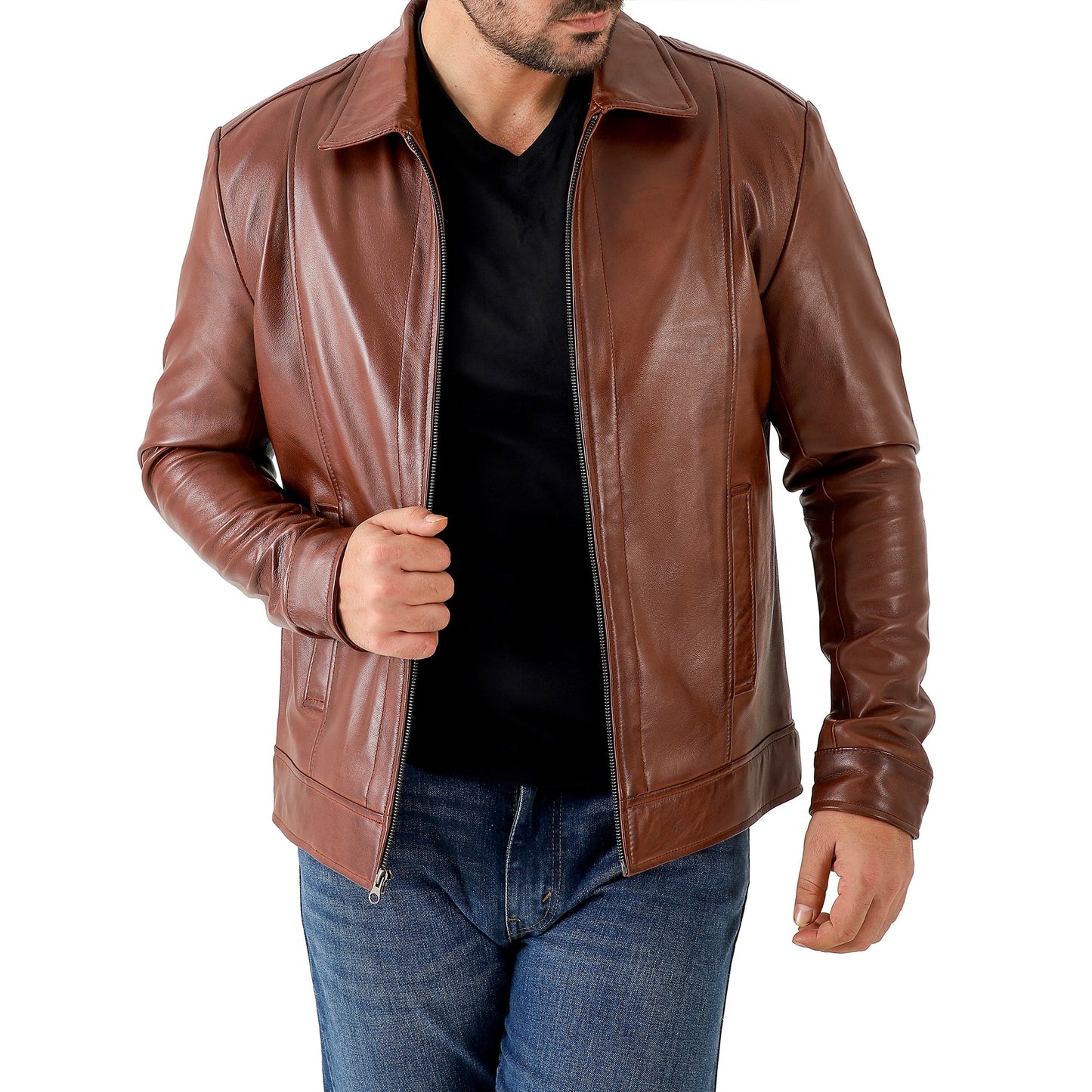 Jild Men's Classic Leather Jacket