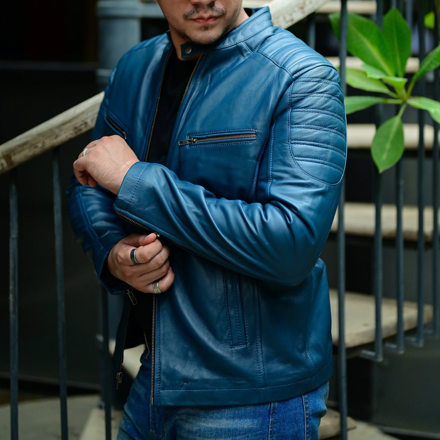 Jild Biker Style Cafe Racer Vintage Look Motorcycle Jacket