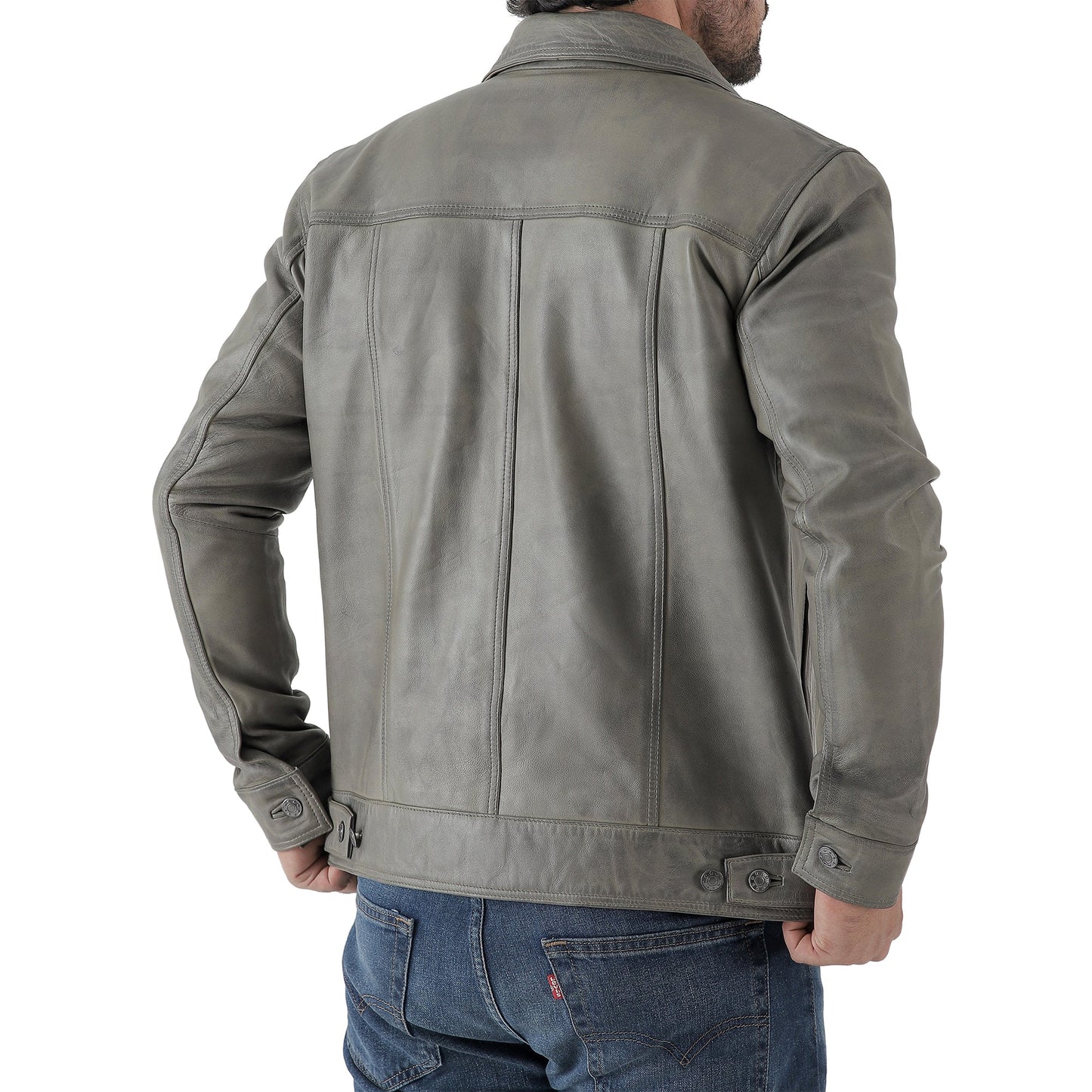 Men’s Leather Trucker Jacket