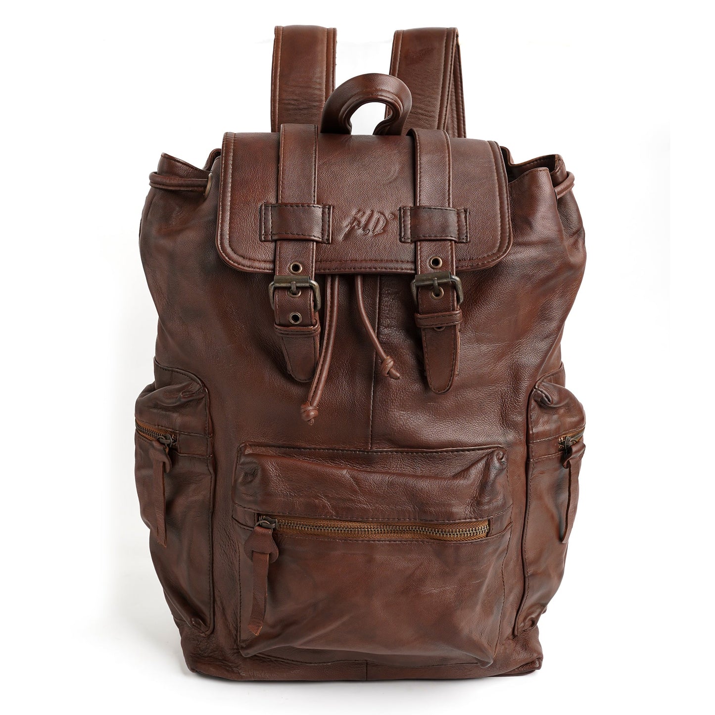 Leather Backpack Travel Laptop Office Bag - Tan