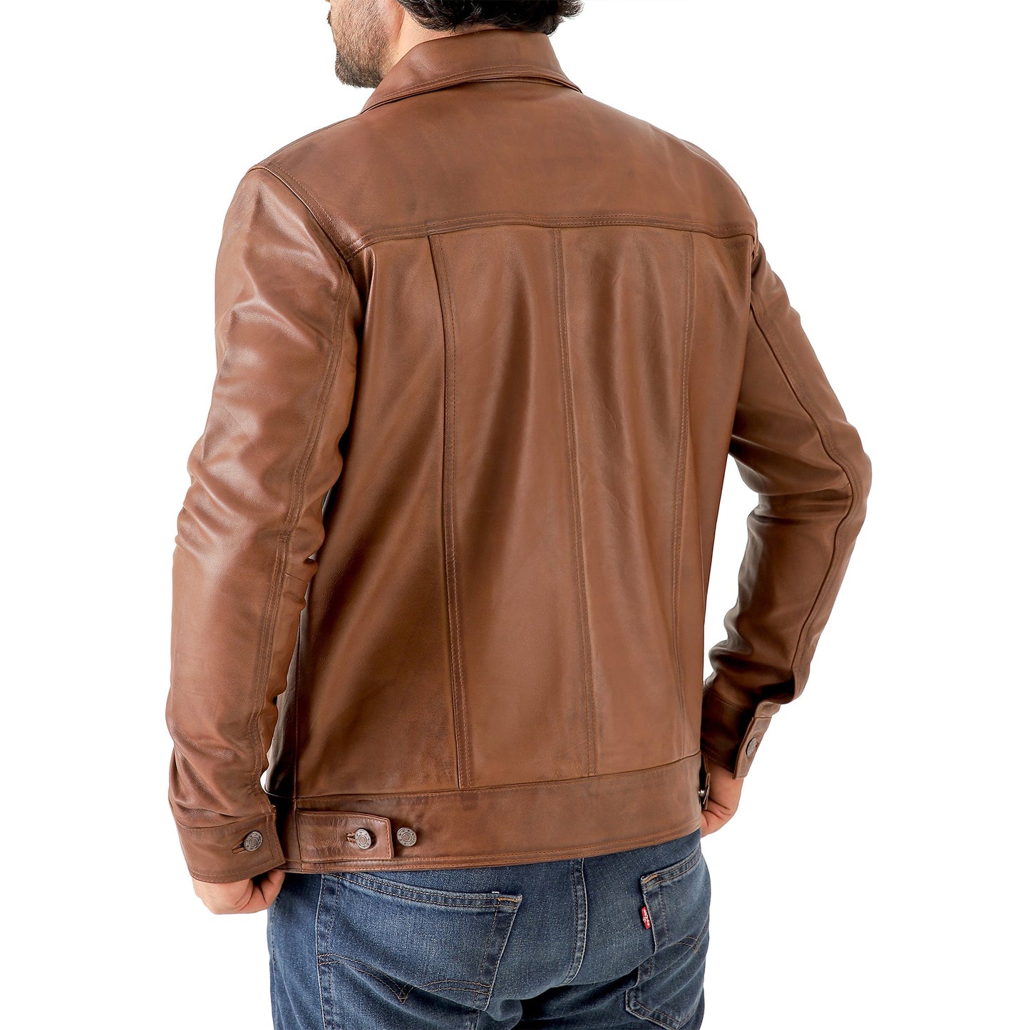 Men’s Leather Trucker Jacket