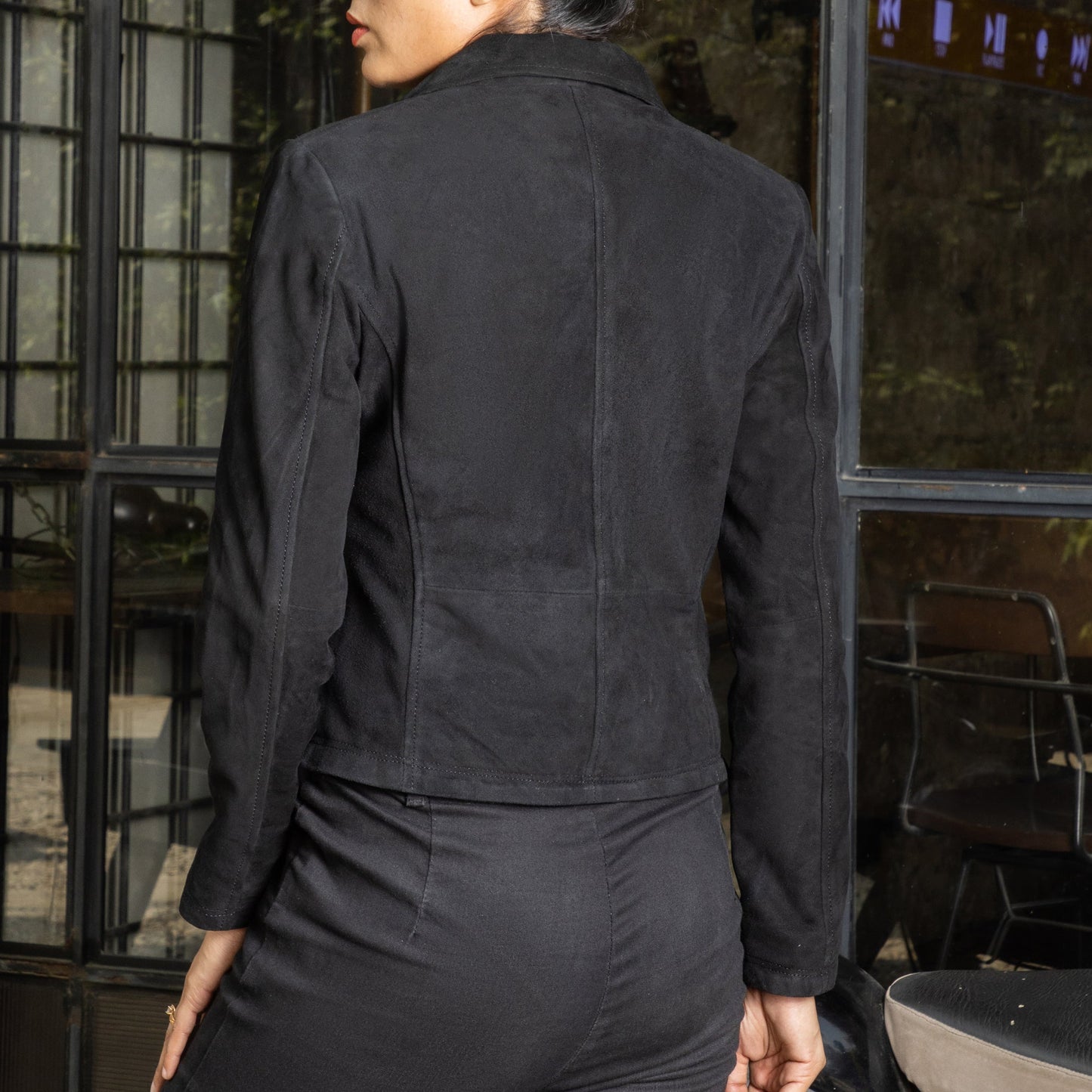 Real Suede Womens Biker Leather Jacket