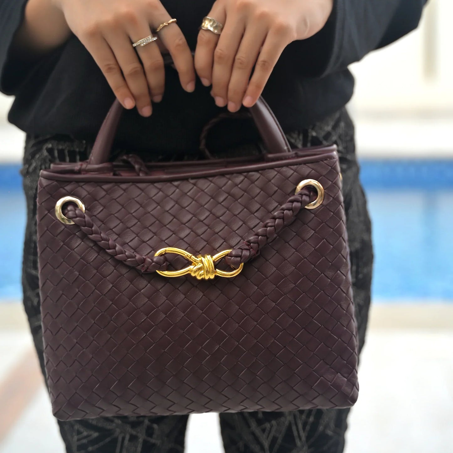 Eight Handwoven Womens Leather Bag