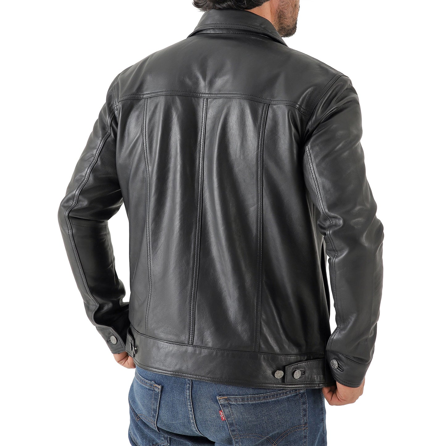Men’s Leather Trucker Jacket