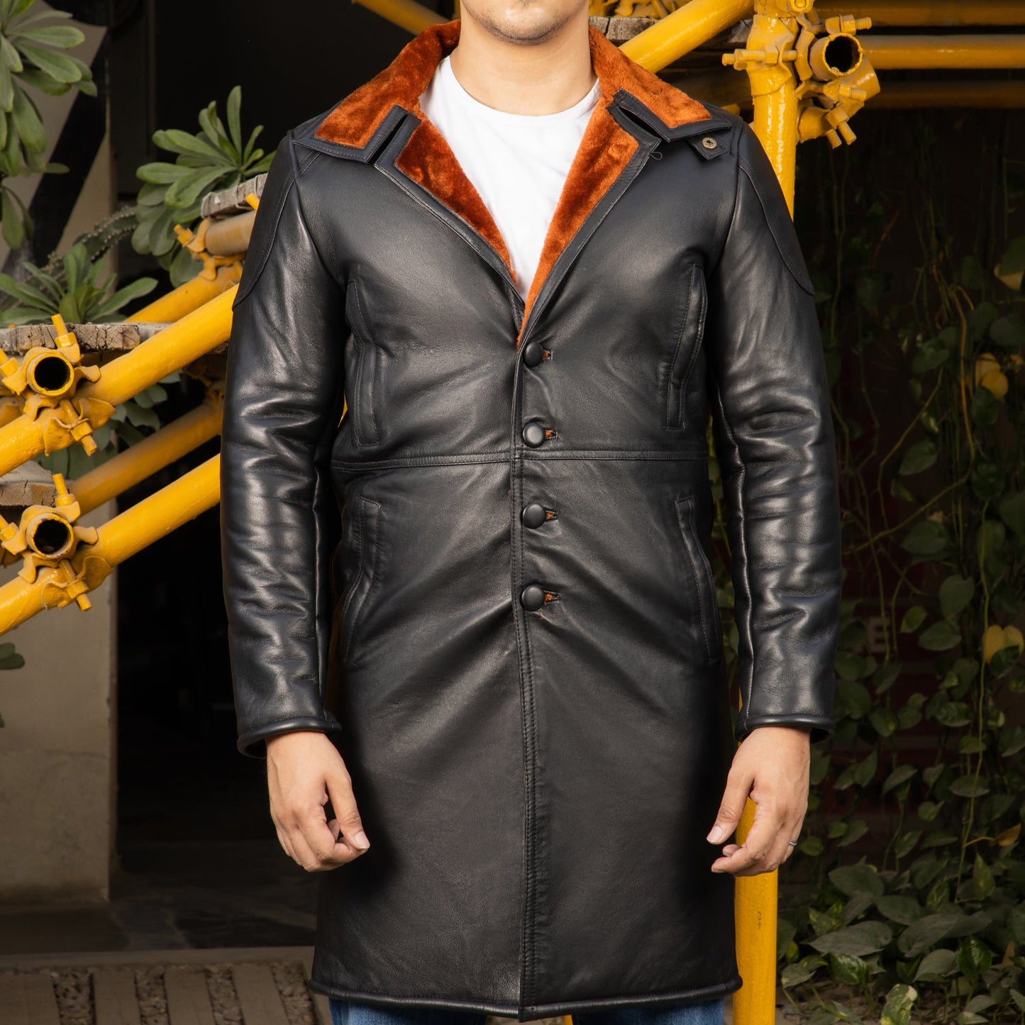 Men's Turlock Brown Shearling Leather Coat