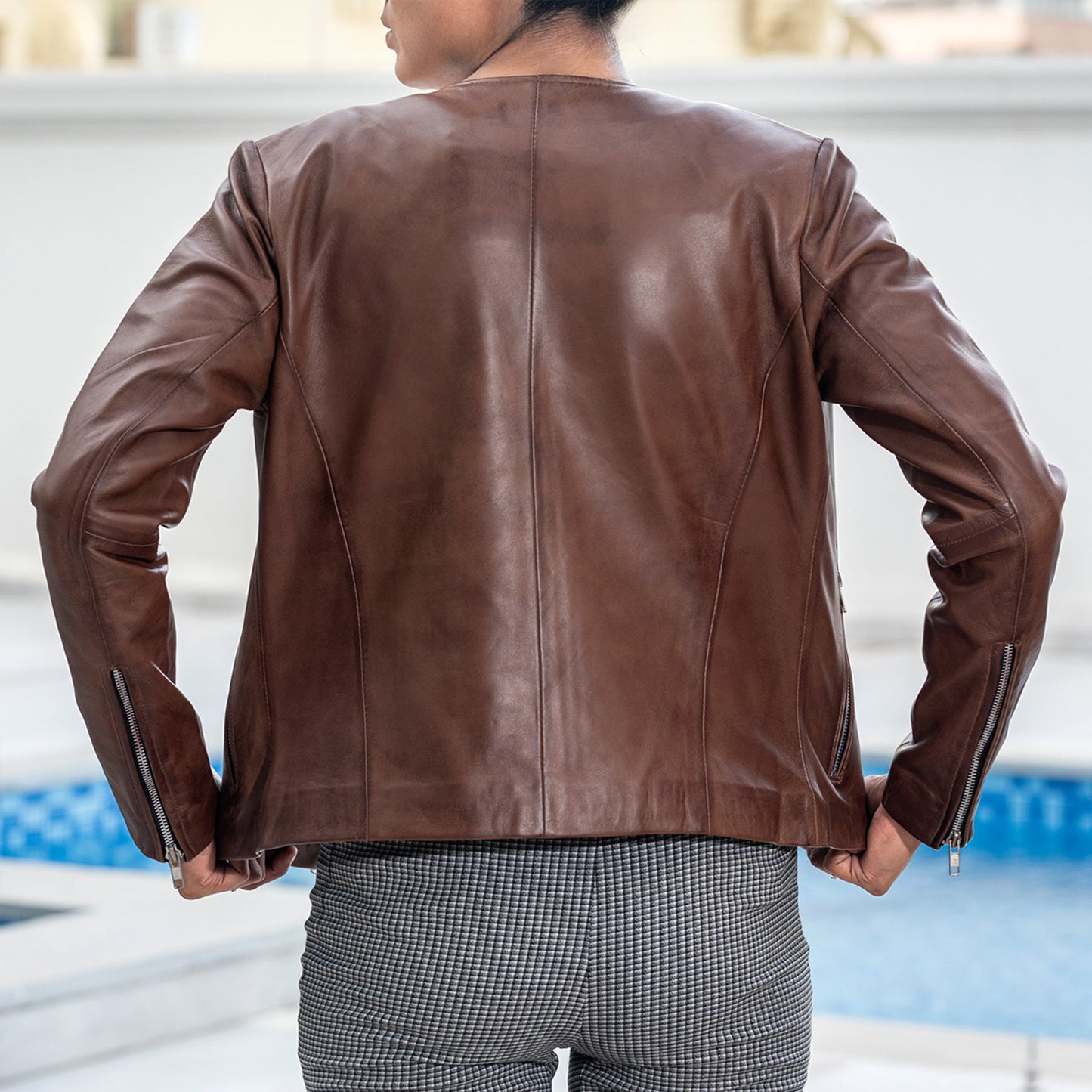 Womens Basic Everyday Leather Jacket