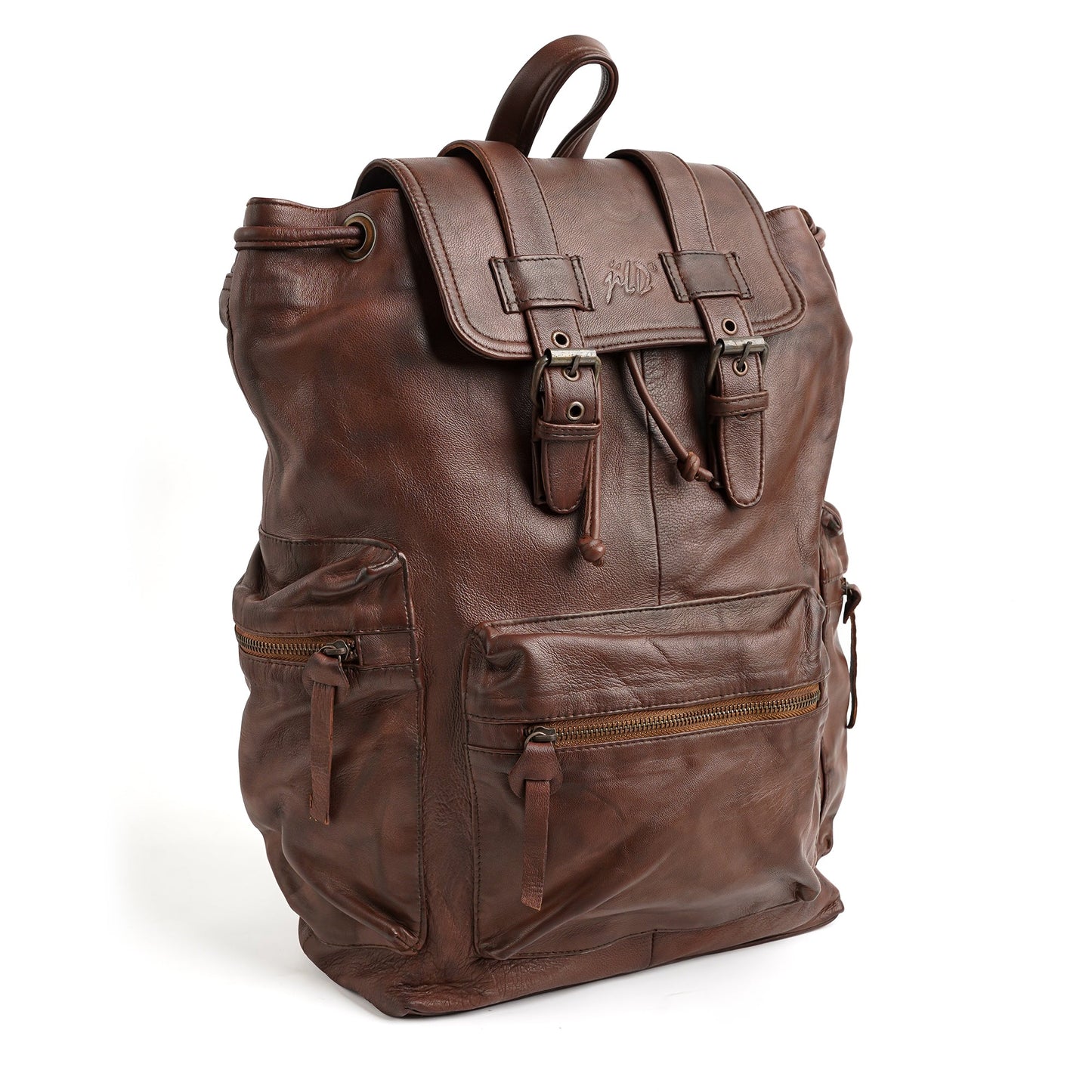 Leather Backpack Travel Laptop Office Bag - Tan