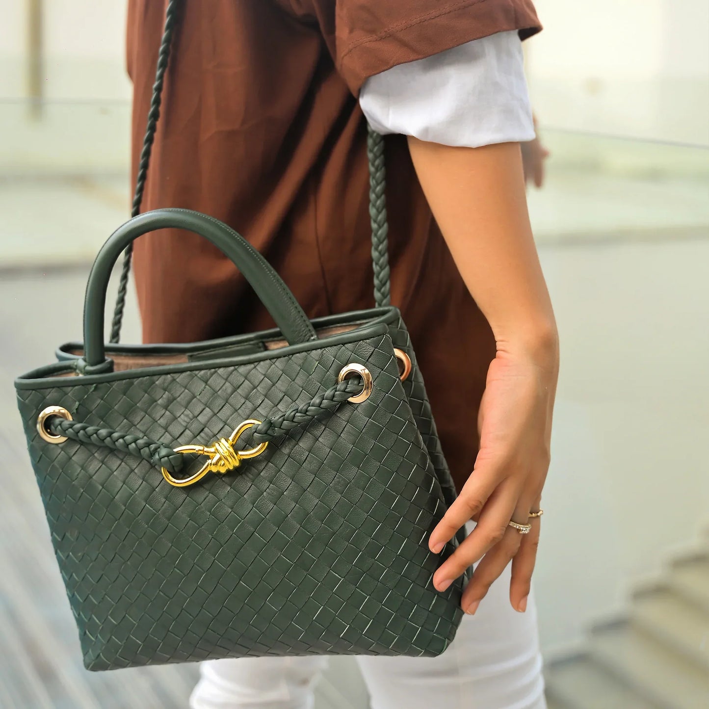 Eight Handwoven Womens Leather Bag