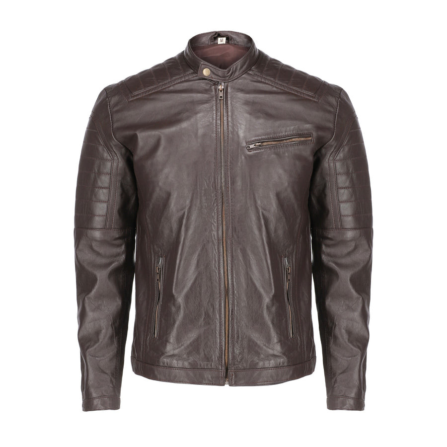 Cafe Racer Mens Pure Sheep Leather Jacket