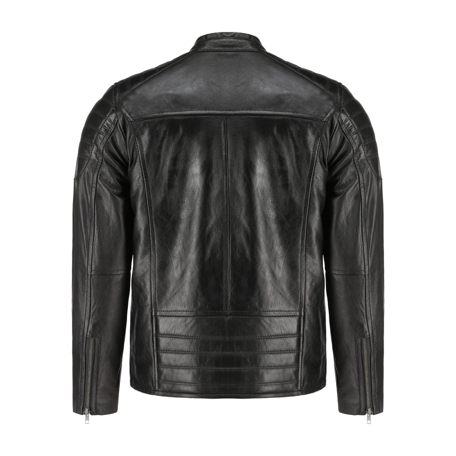 Mens Lambskin Biker Style Leather Jacket