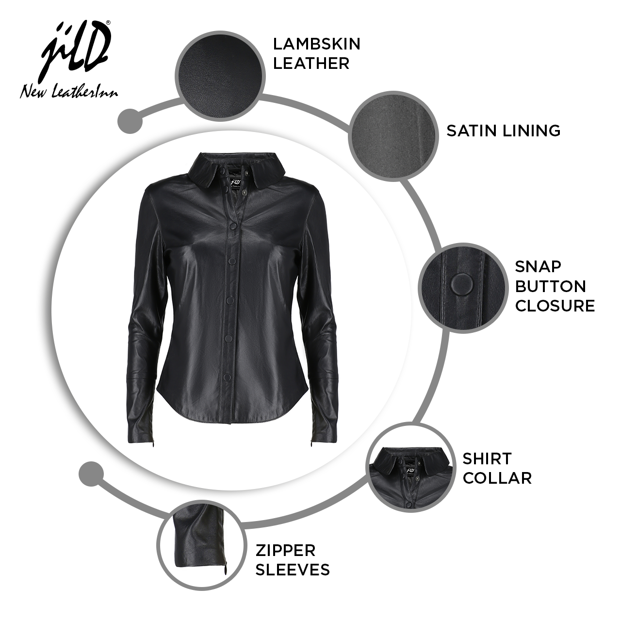 Womens Casual Leather Shirt