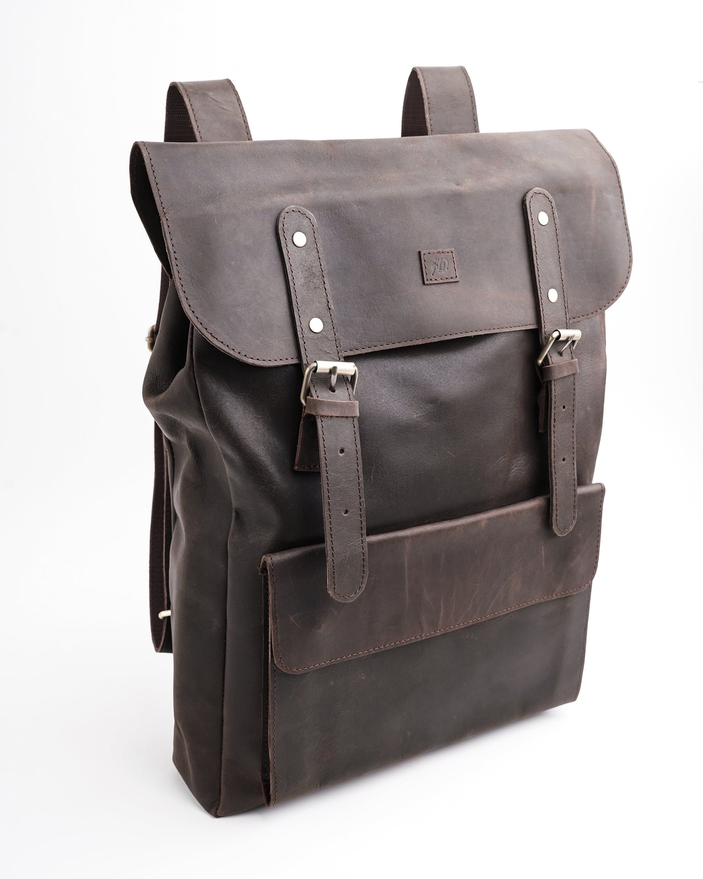 Nomad Vintage Leather Backpack - Dark Brown
