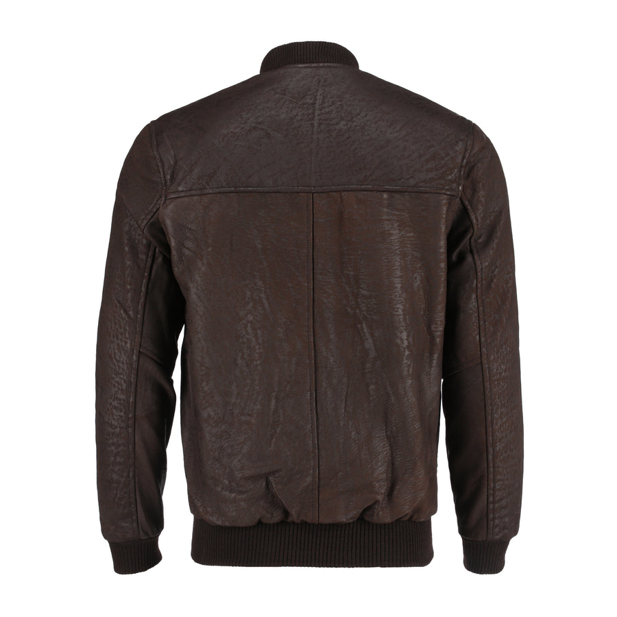 Snuff Style Real Bomber Leather Jacket Brown Color