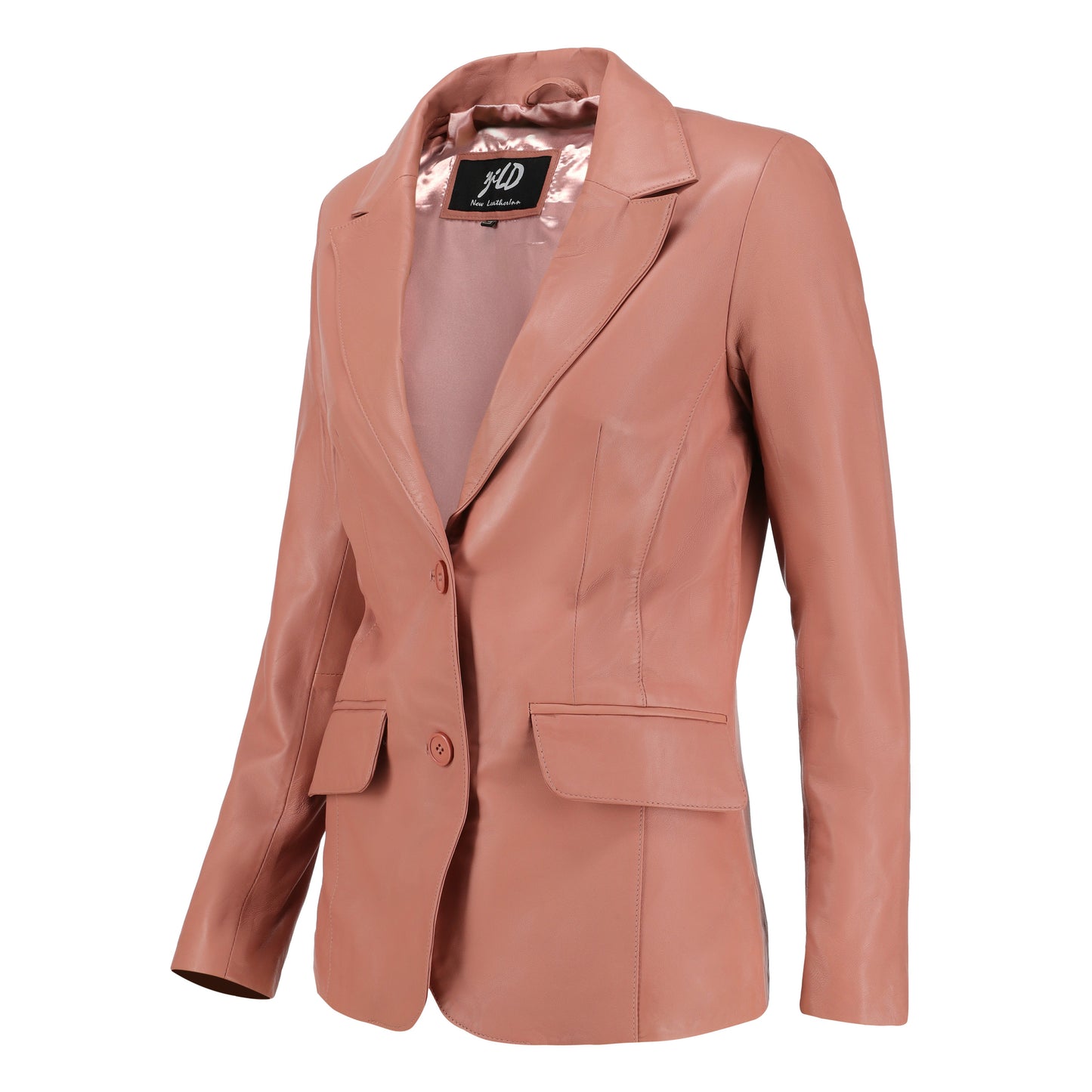Women's Jild Classic Lambskin Pink Leather Blazer