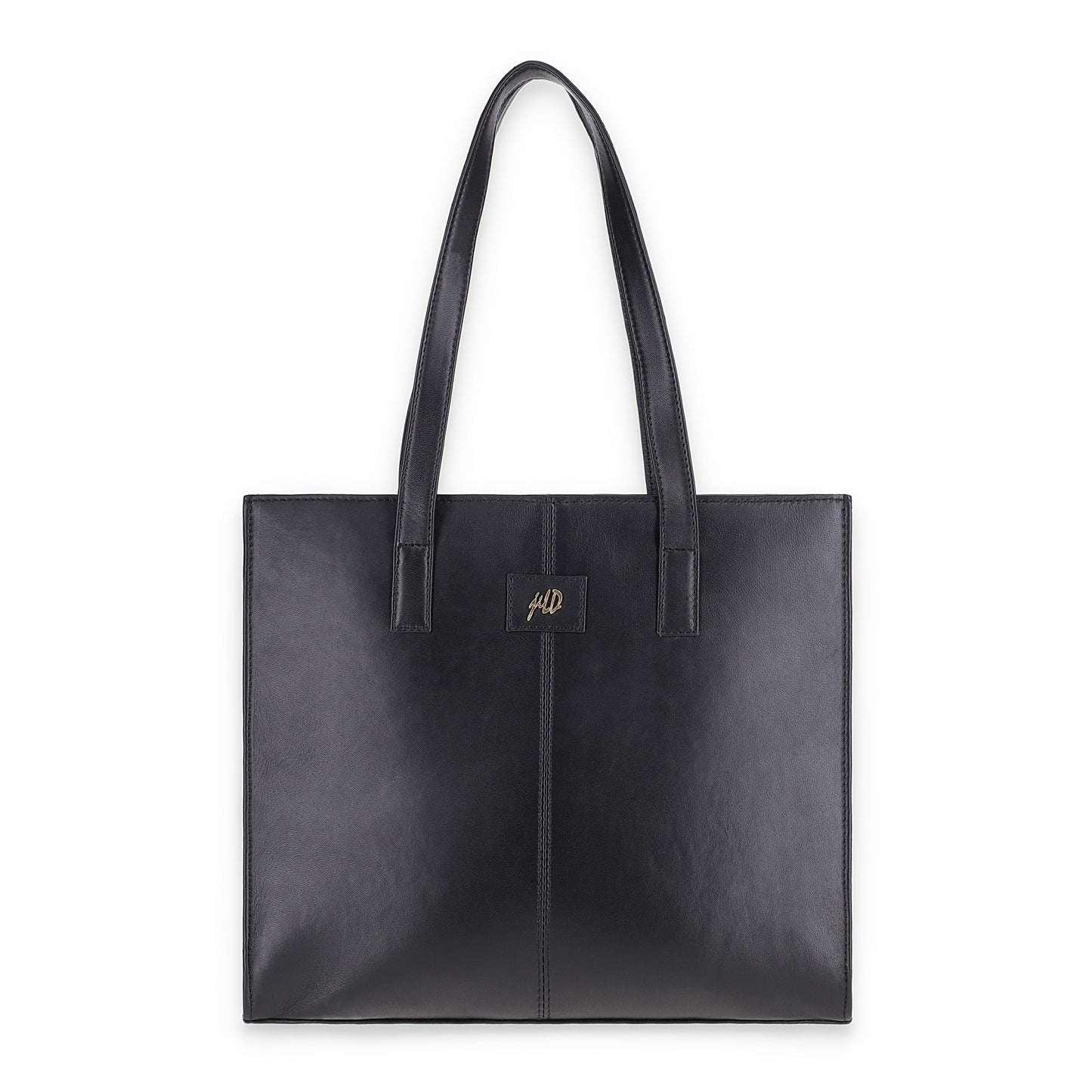 Everyday Women's Black Leather Zipper Tote Bag