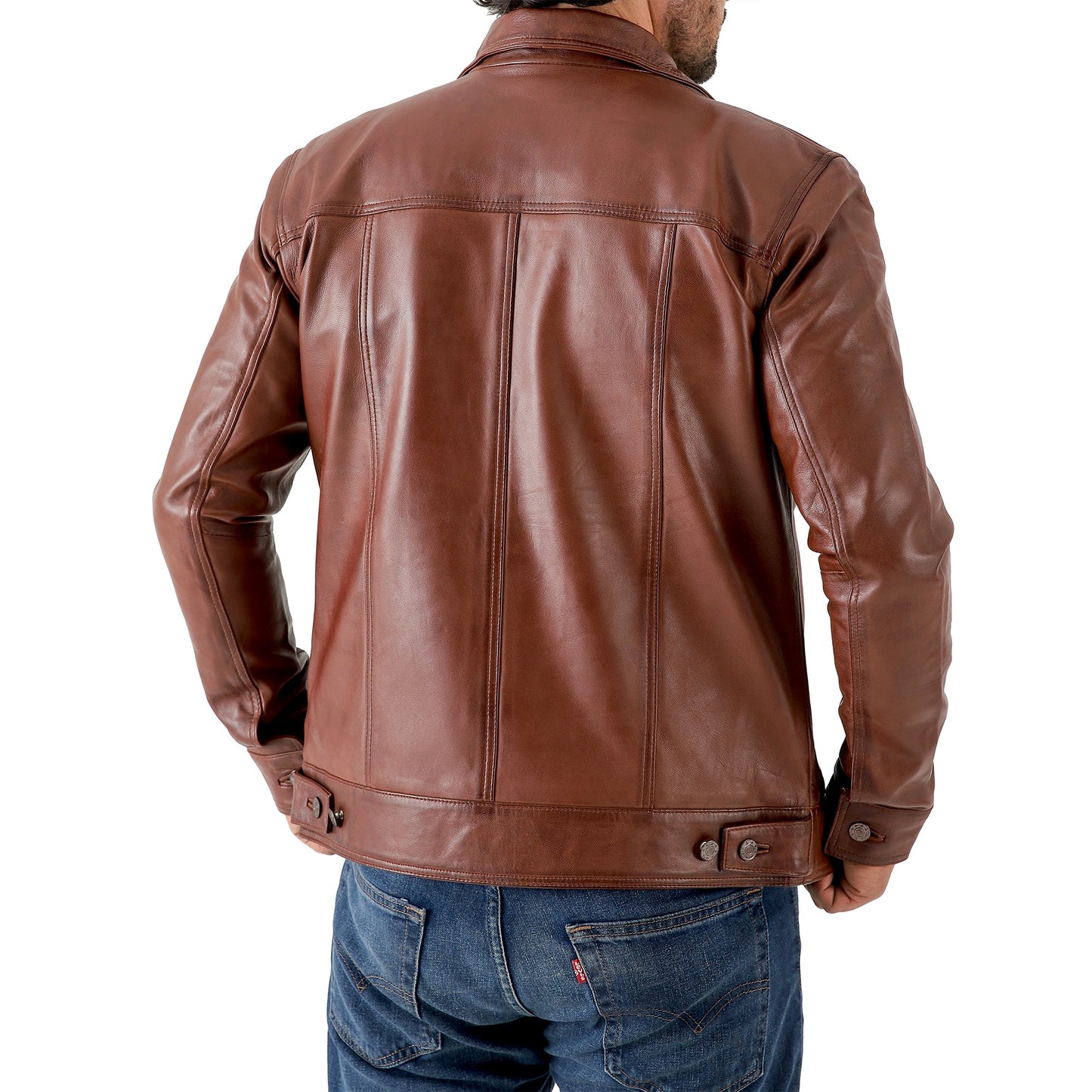 Men’s Leather Trucker Jacket