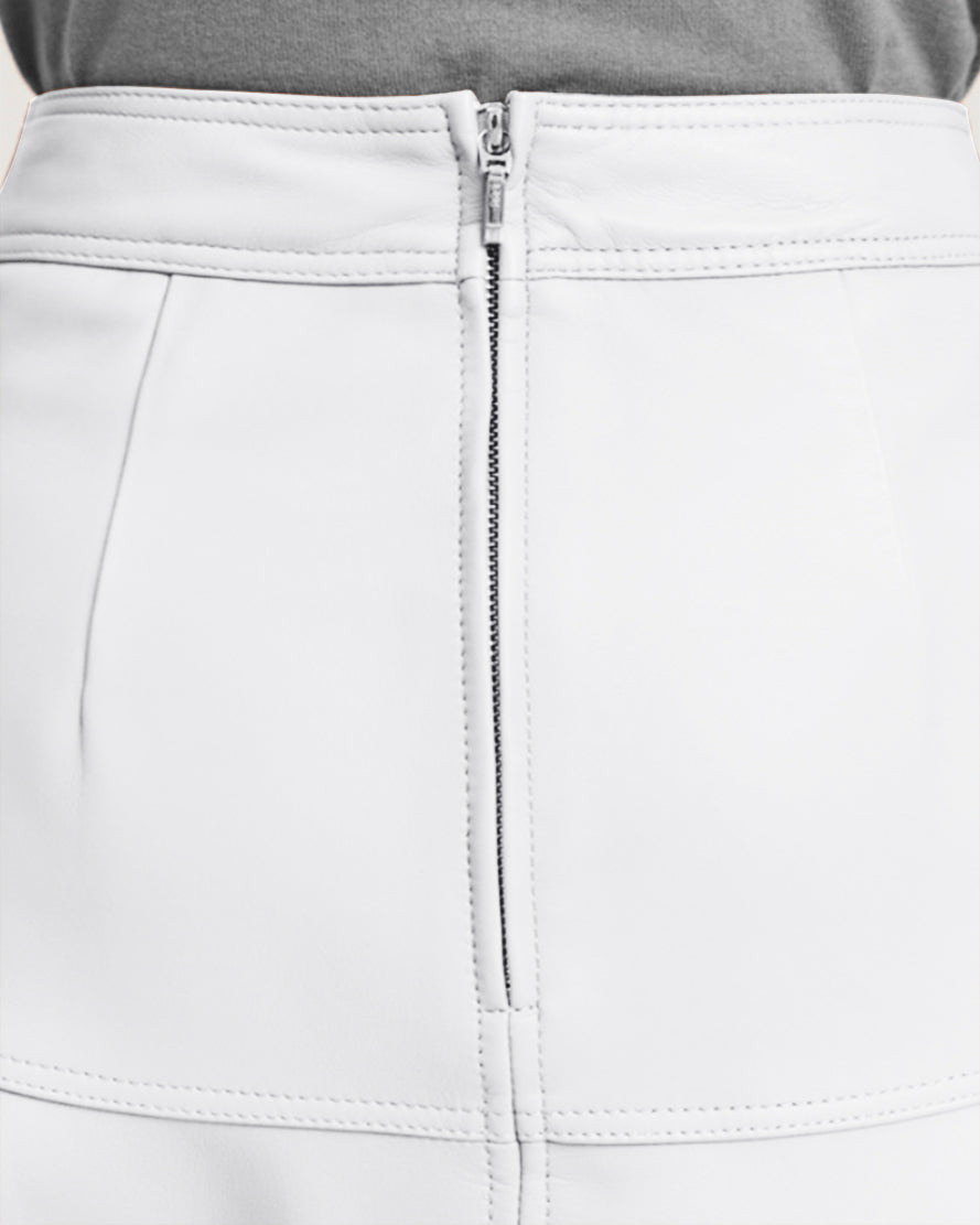Real Lambskin Leather Skirts for Women