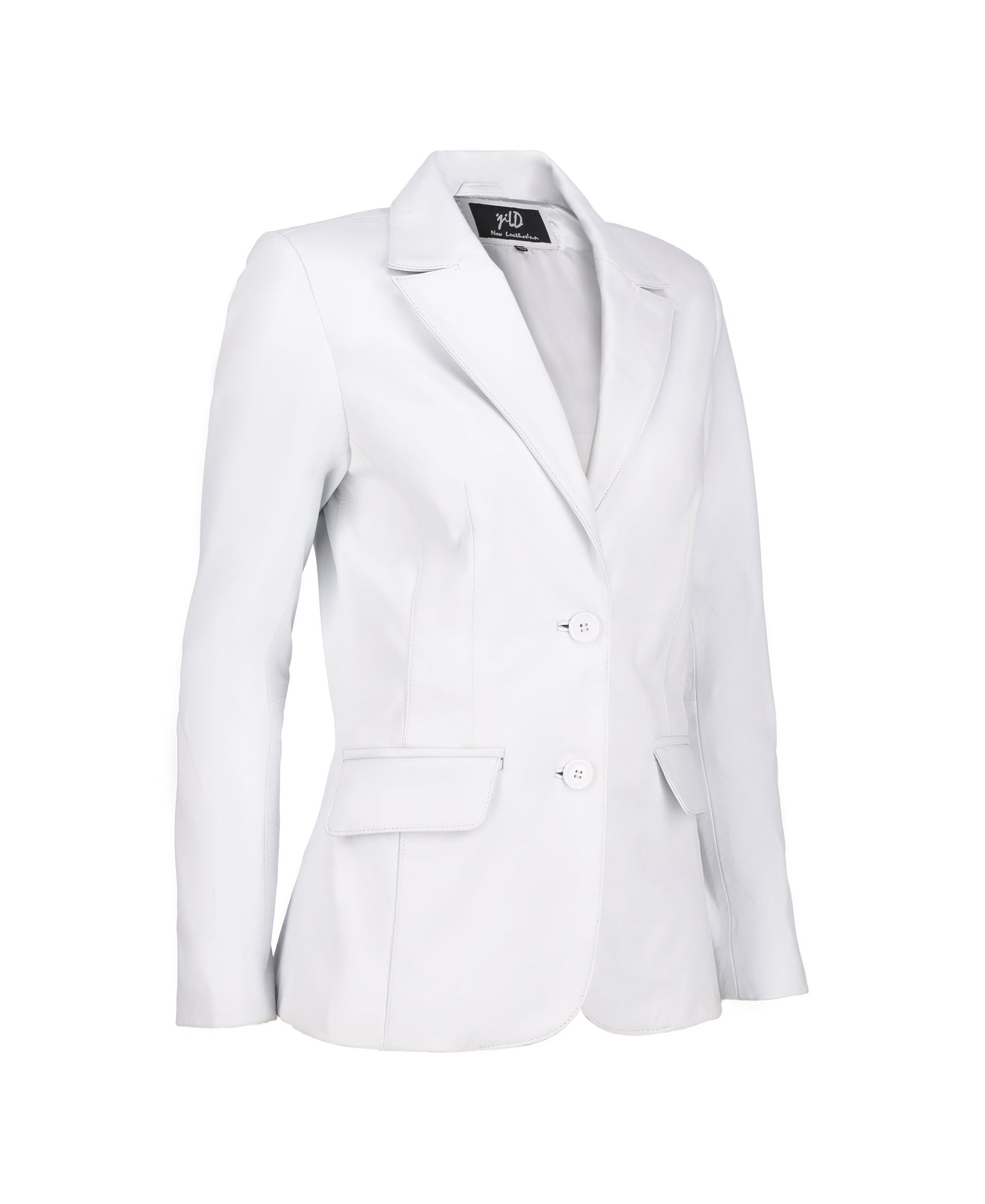 Women's Jild Classic Lambskin White Leather Blazer
