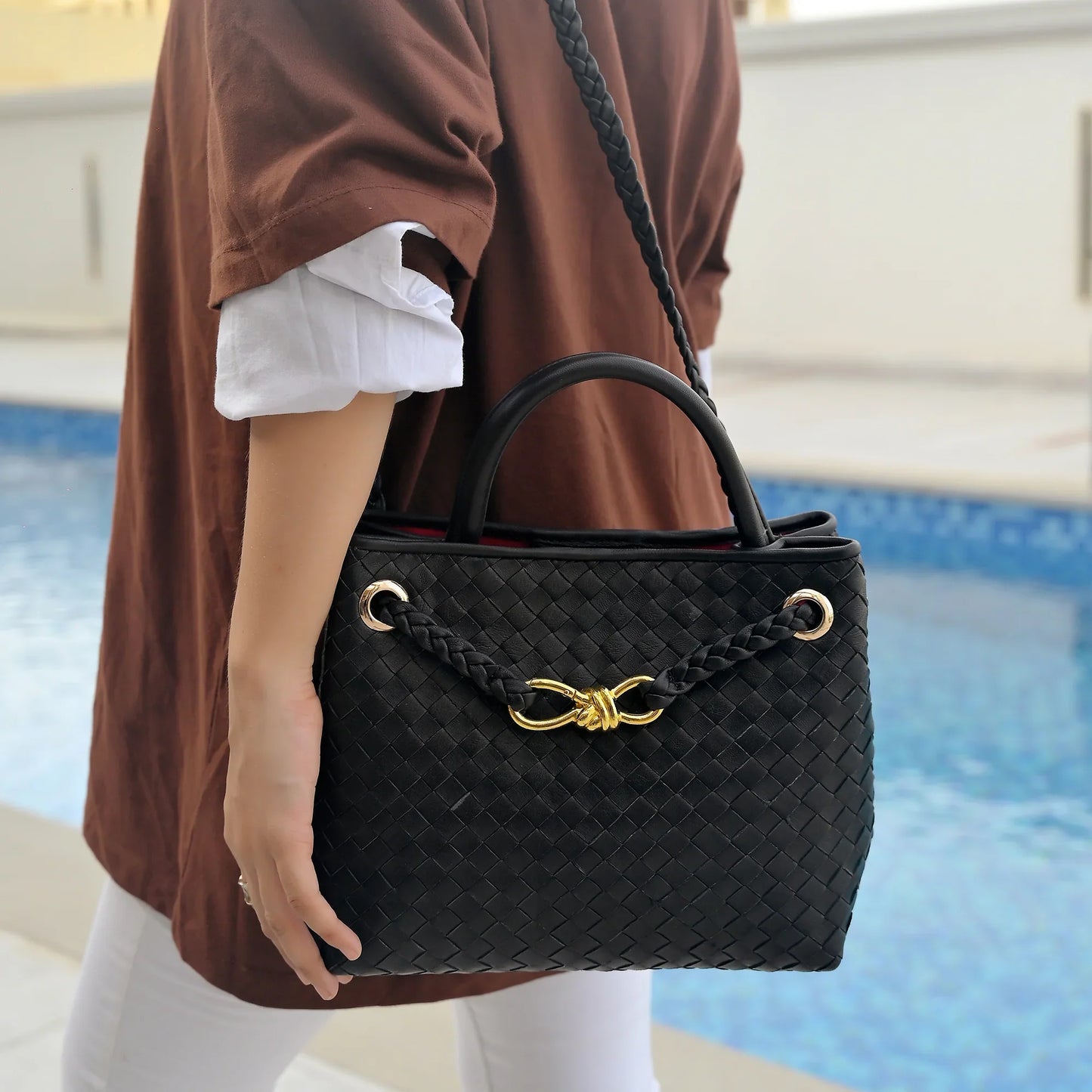 Eight Handwoven Womens Leather Bag