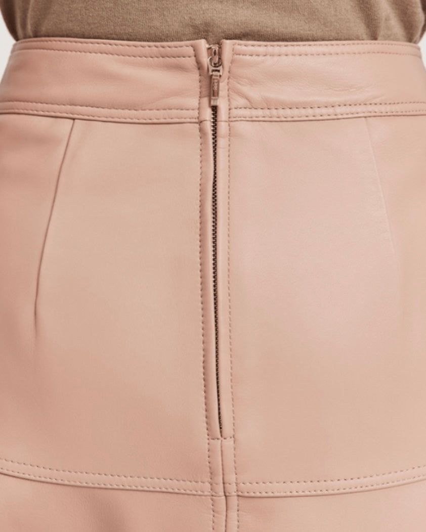 Real Lambskin Leather Skirts for Women