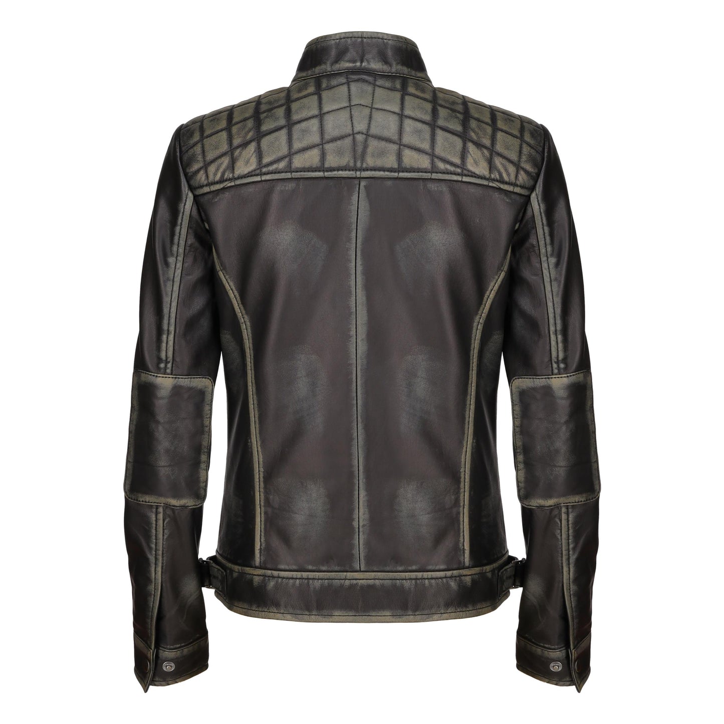 Café Racer Leather Jacket Women - Zip Up Moto Biker Style Casual Fashion Real Lambskin Women's Leather Jacket