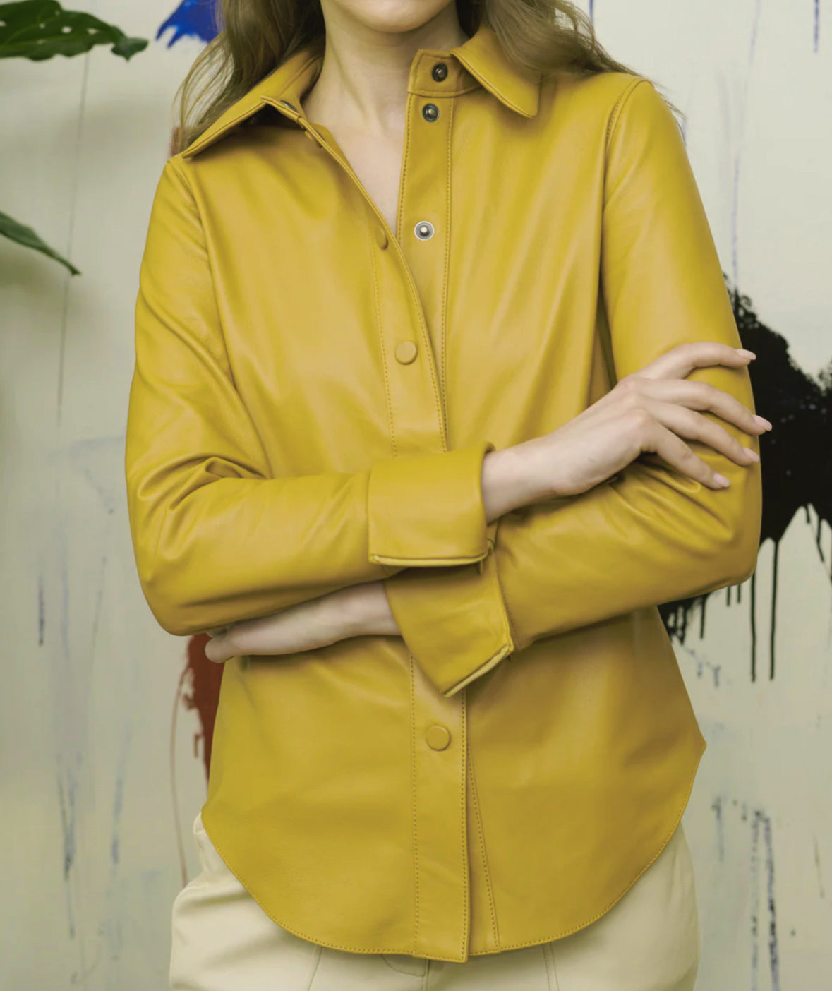 Womens Casual Leather Shirt